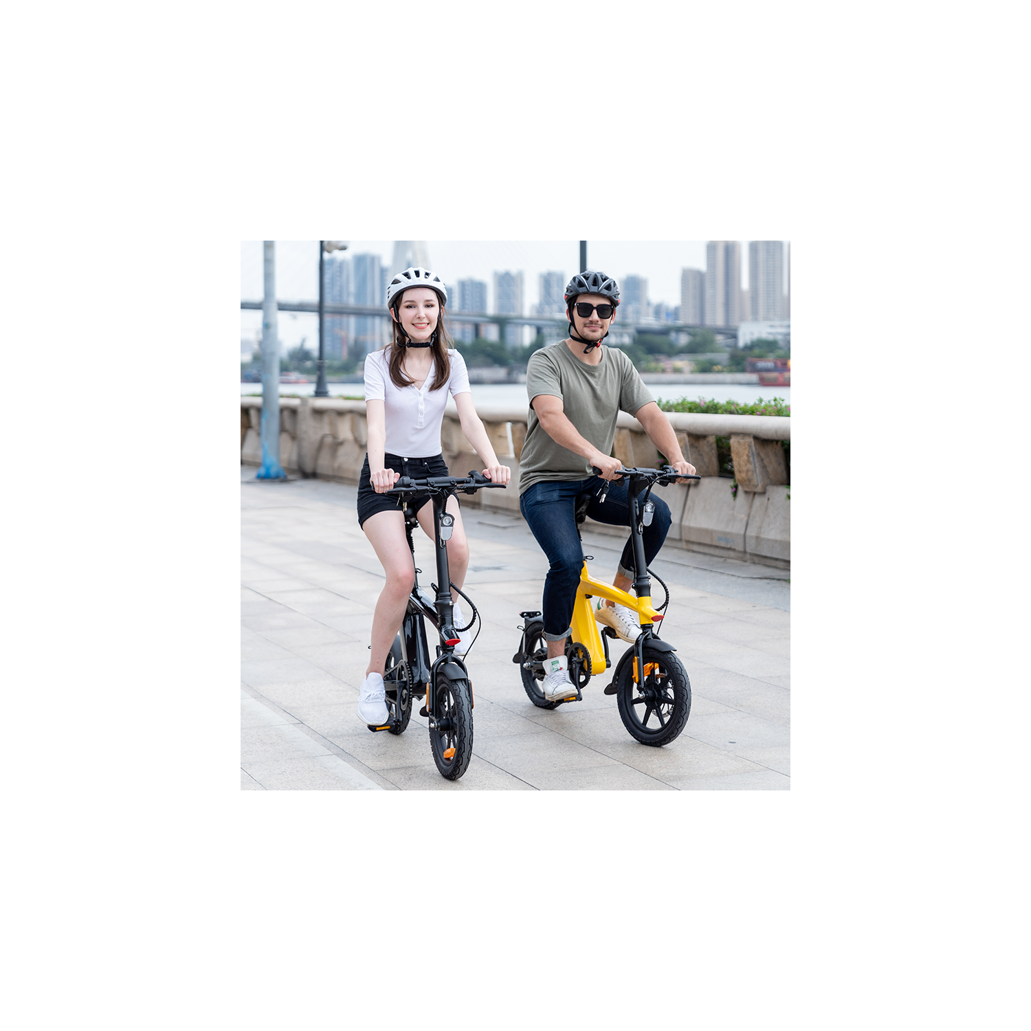 Vélo Zip - vélo électrique compact pliable - jaune