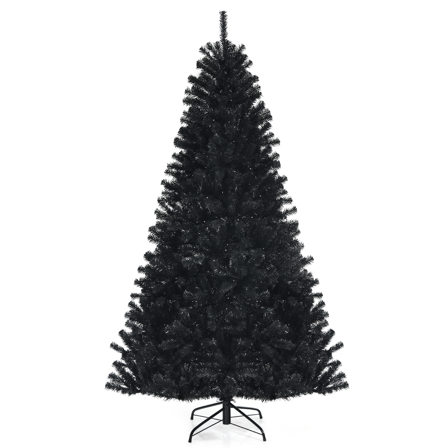 Topbuy 6 Ft Artificial Christmas Tree, Black Halloween Tree w/ 250 Purple LED Lights