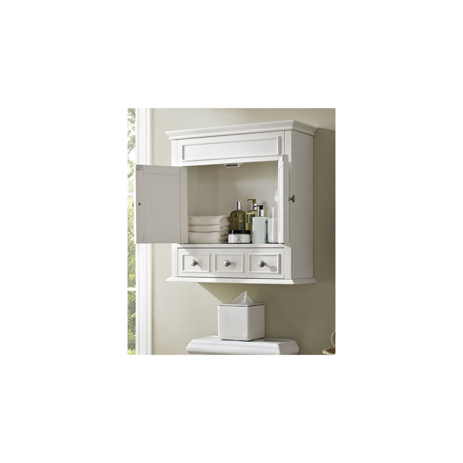 Pemberly Row Medicine Cabinet in White