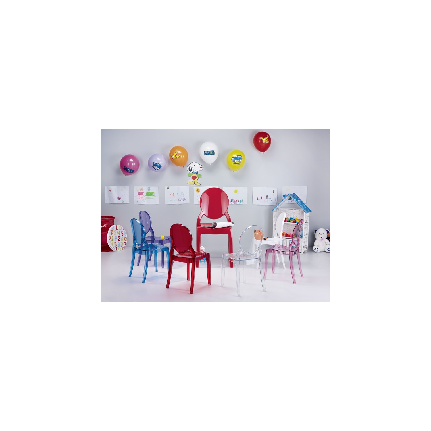 Compamia Siesta Baby Elizabeth Kids Chair in Transparent Clear