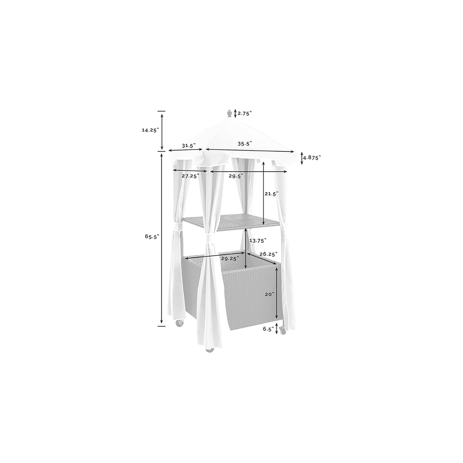 Crosley Palm Coastal Wicker / Rattan Beige Patio Towel Valet with Cover