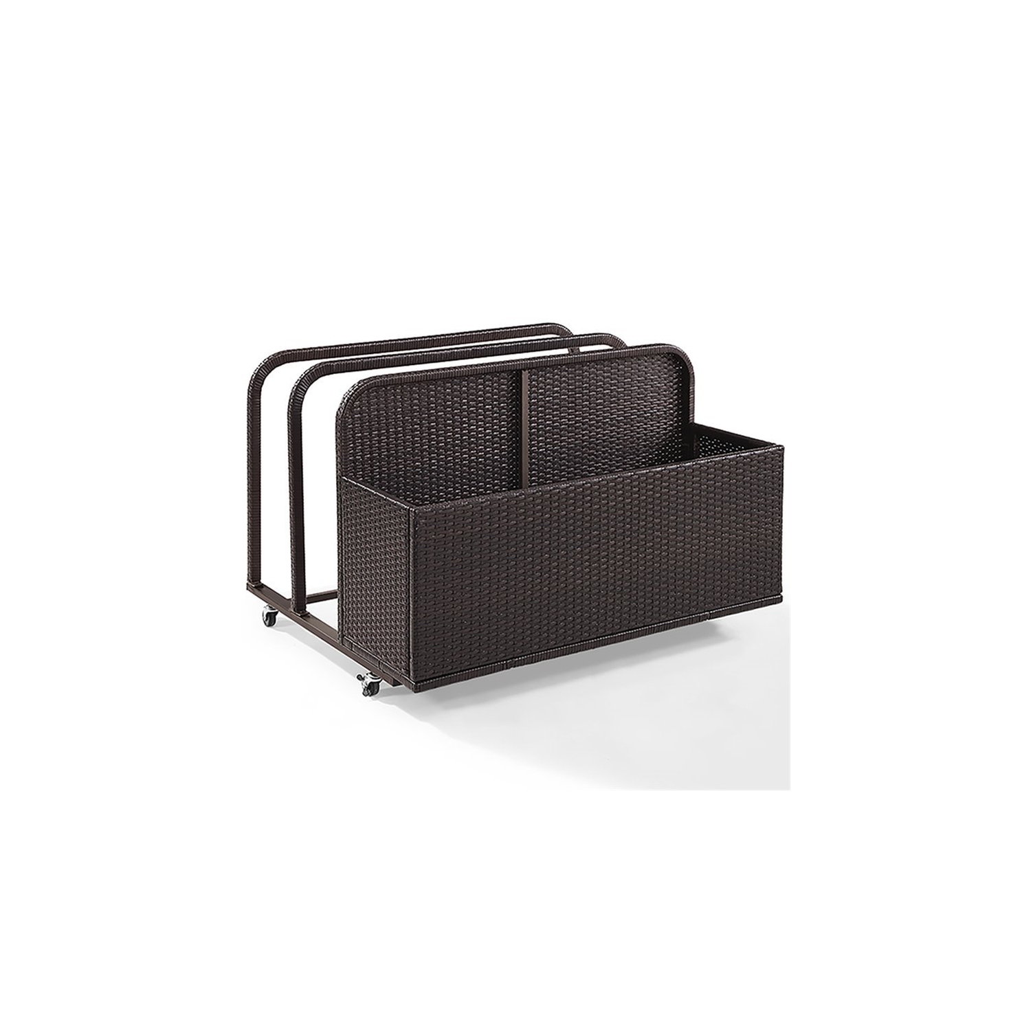 Pemberly Row Wicker Patio Float Caddy in Brown