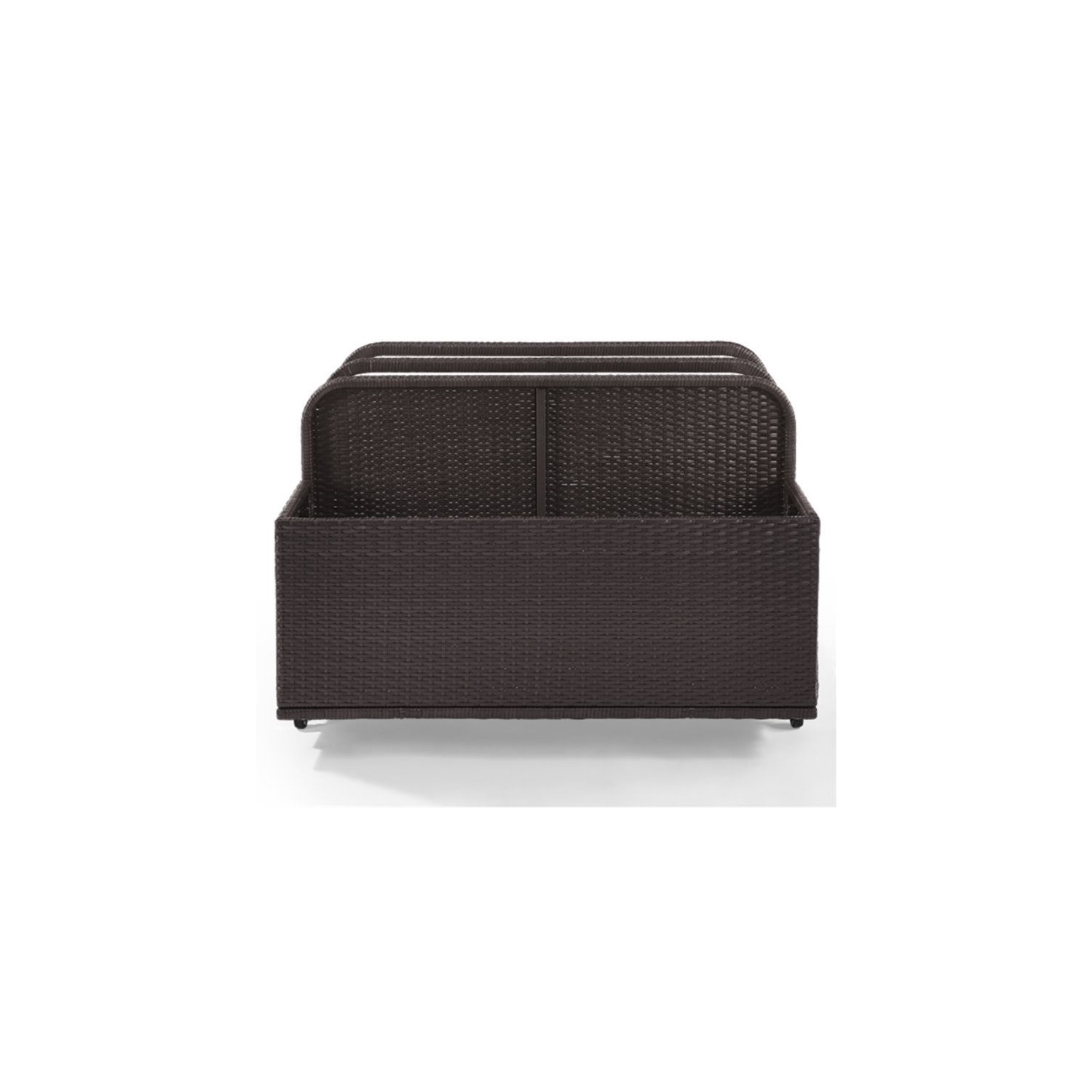 Pemberly Row Wicker Patio Float Caddy in Brown