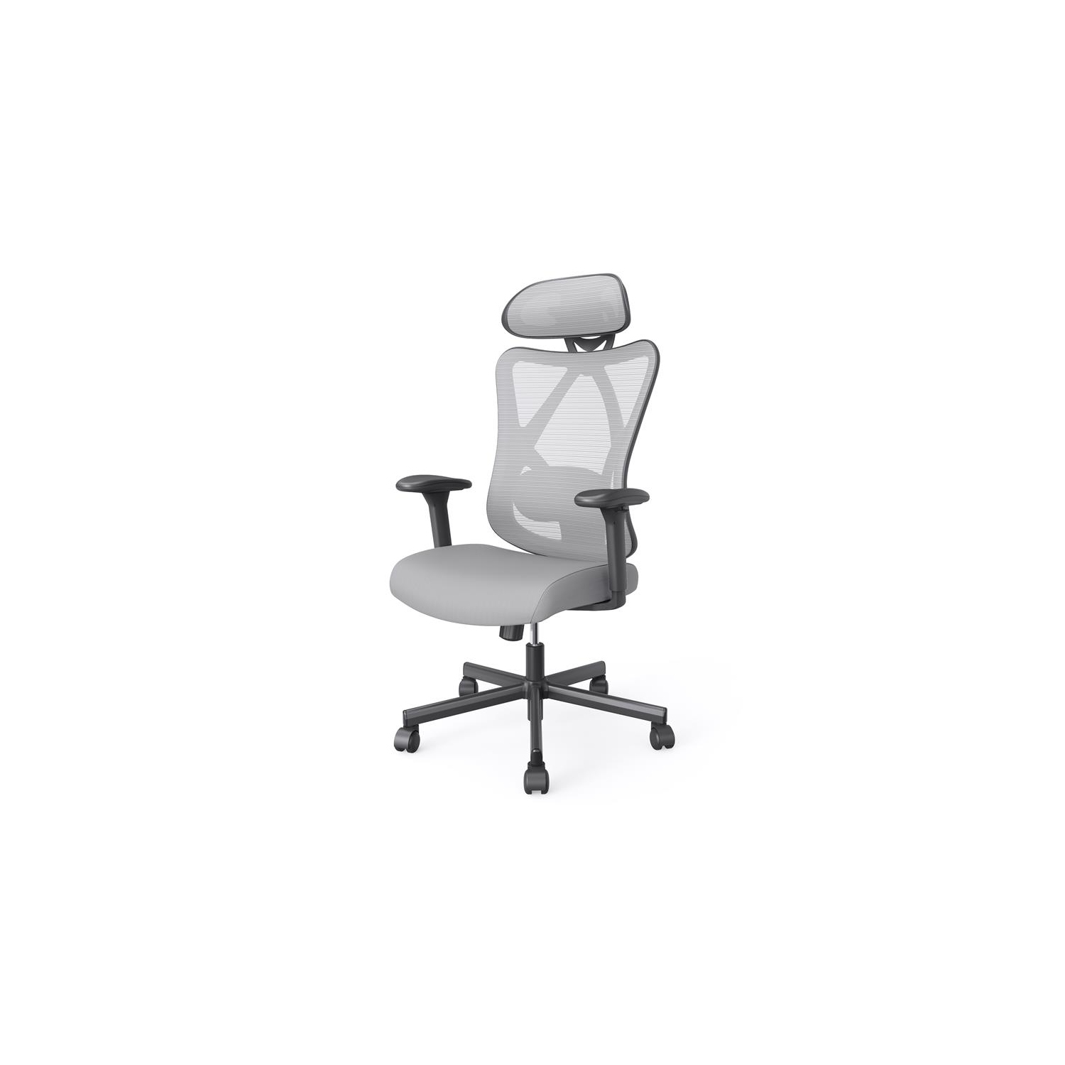 Furniture of America Domie Metal and Mesh Adjustable Office Chair in Gray