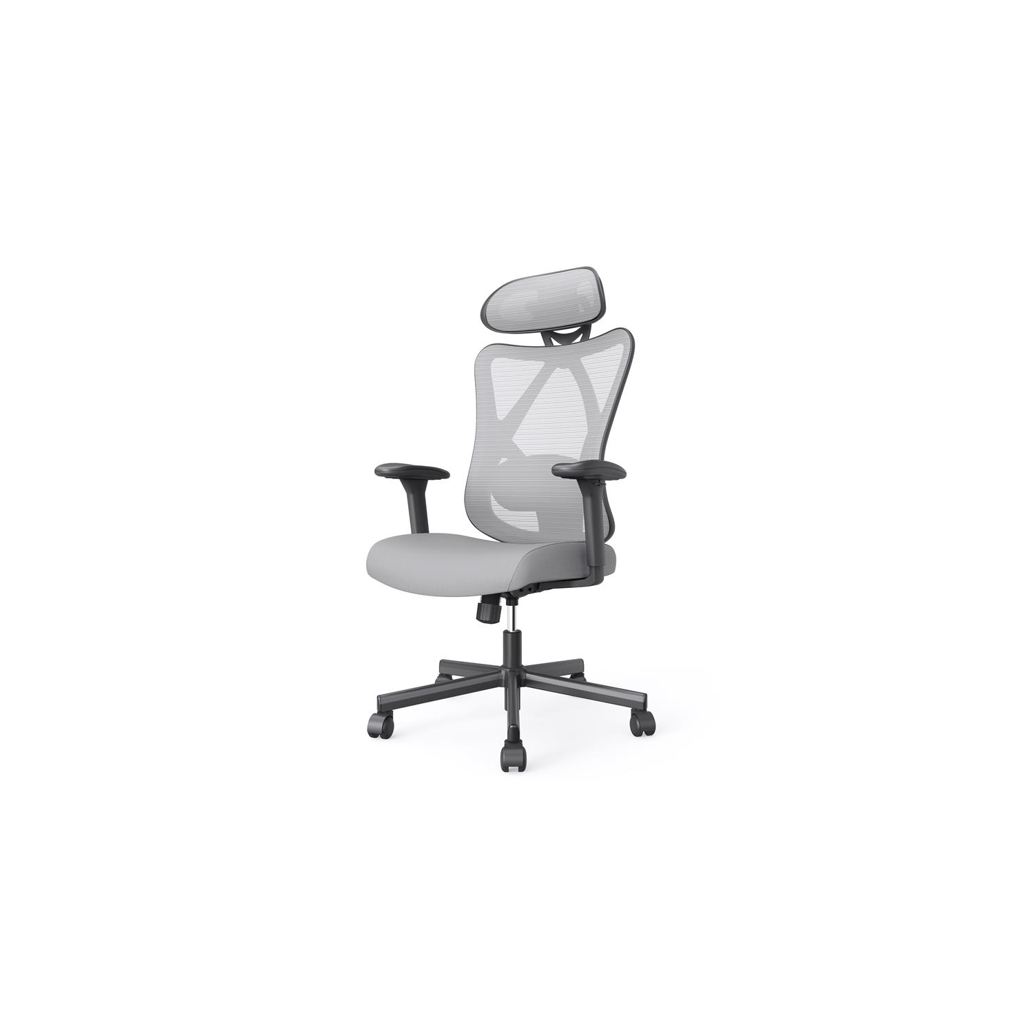 Furniture of America Domie Metal and Mesh Adjustable Office Chair in Gray