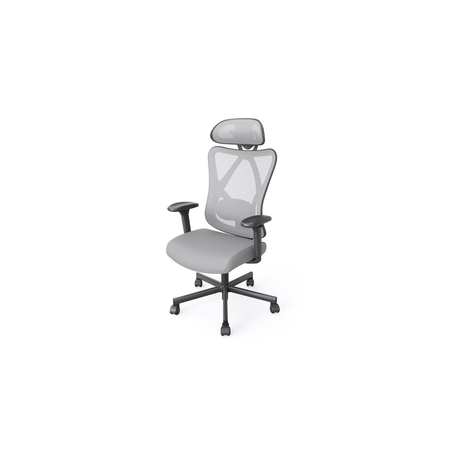 Furniture of America Domie Metal and Mesh Adjustable Office Chair in Gray