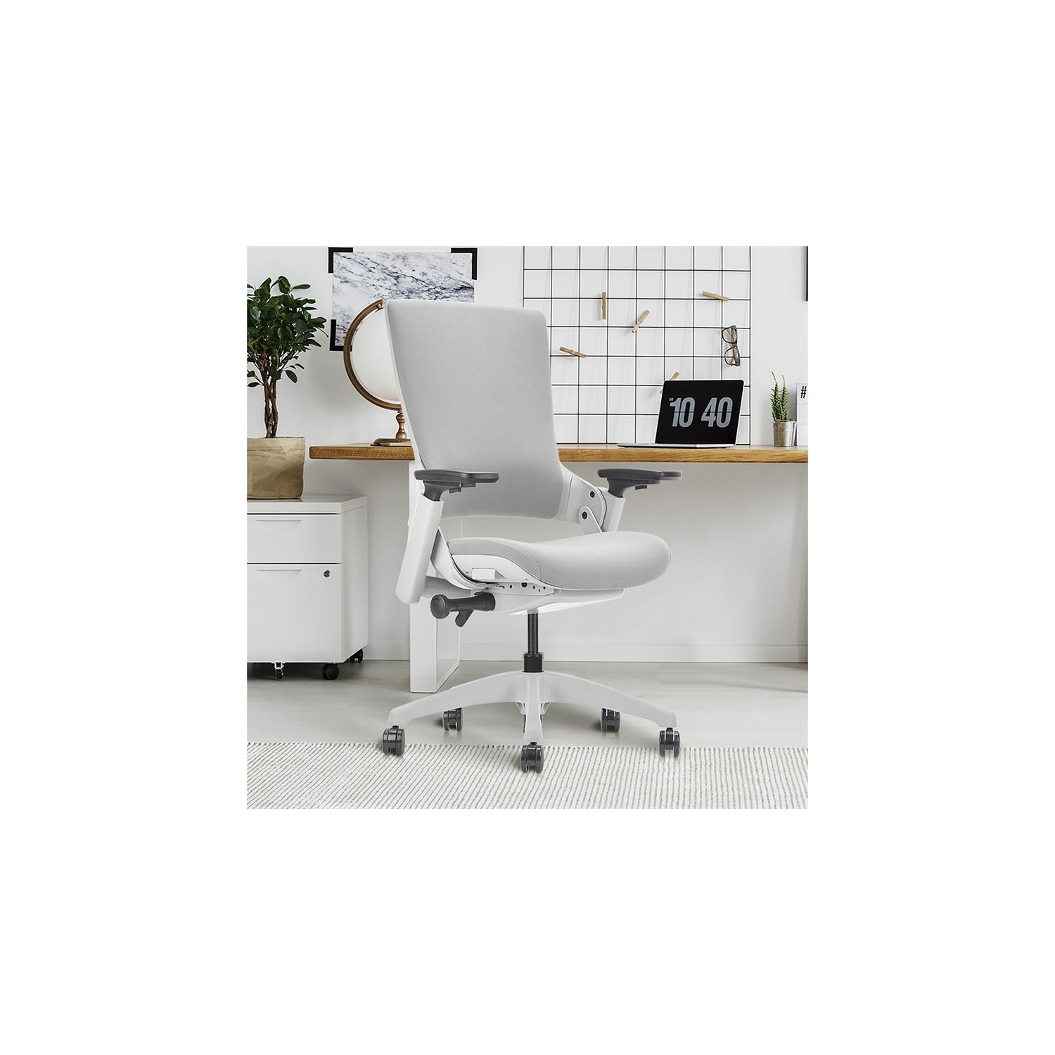 Furniture of America Nauta Mesh and Metal Adjustable Office Chair in Gray