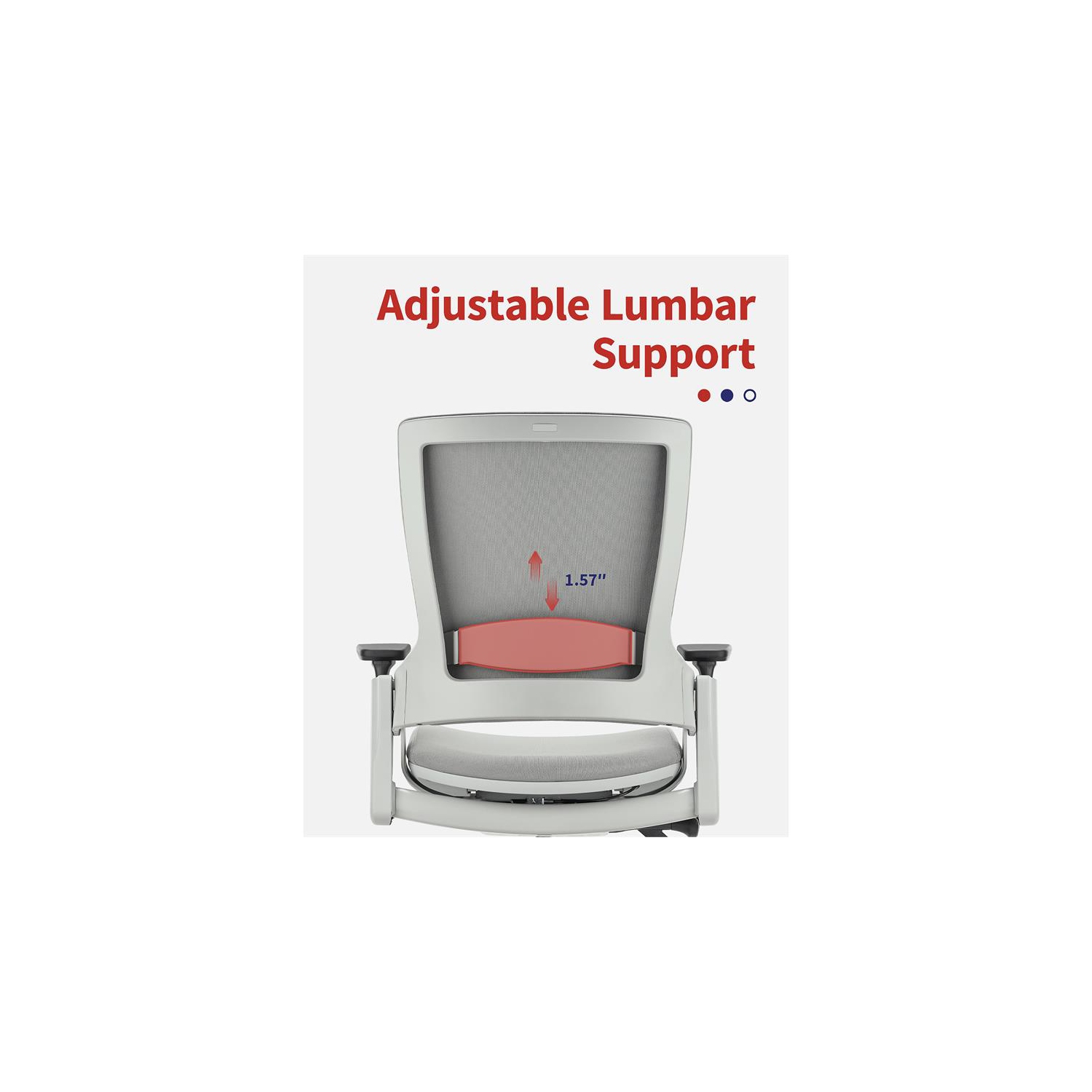 Furniture of America Nauta Mesh and Metal Adjustable Office Chair in Gray