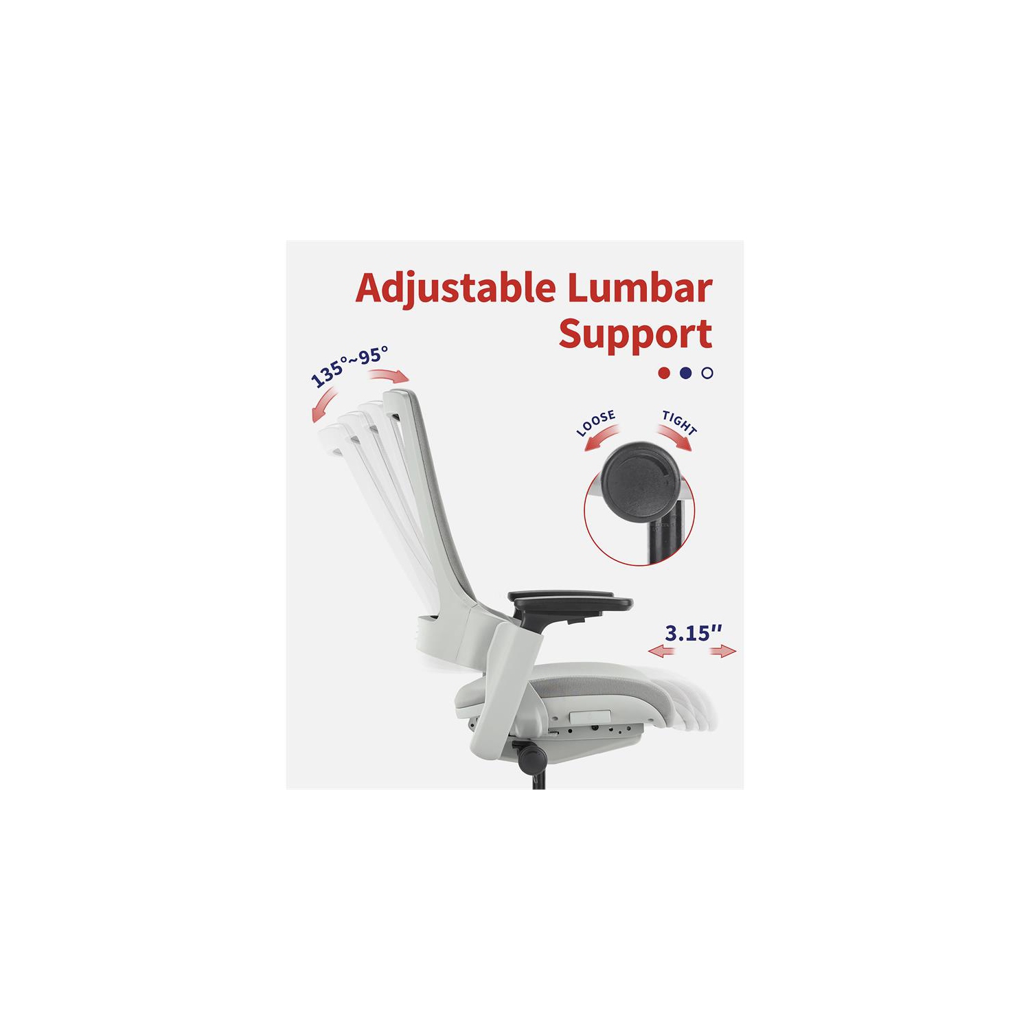 Furniture of America Nauta Mesh and Metal Adjustable Office Chair in Gray