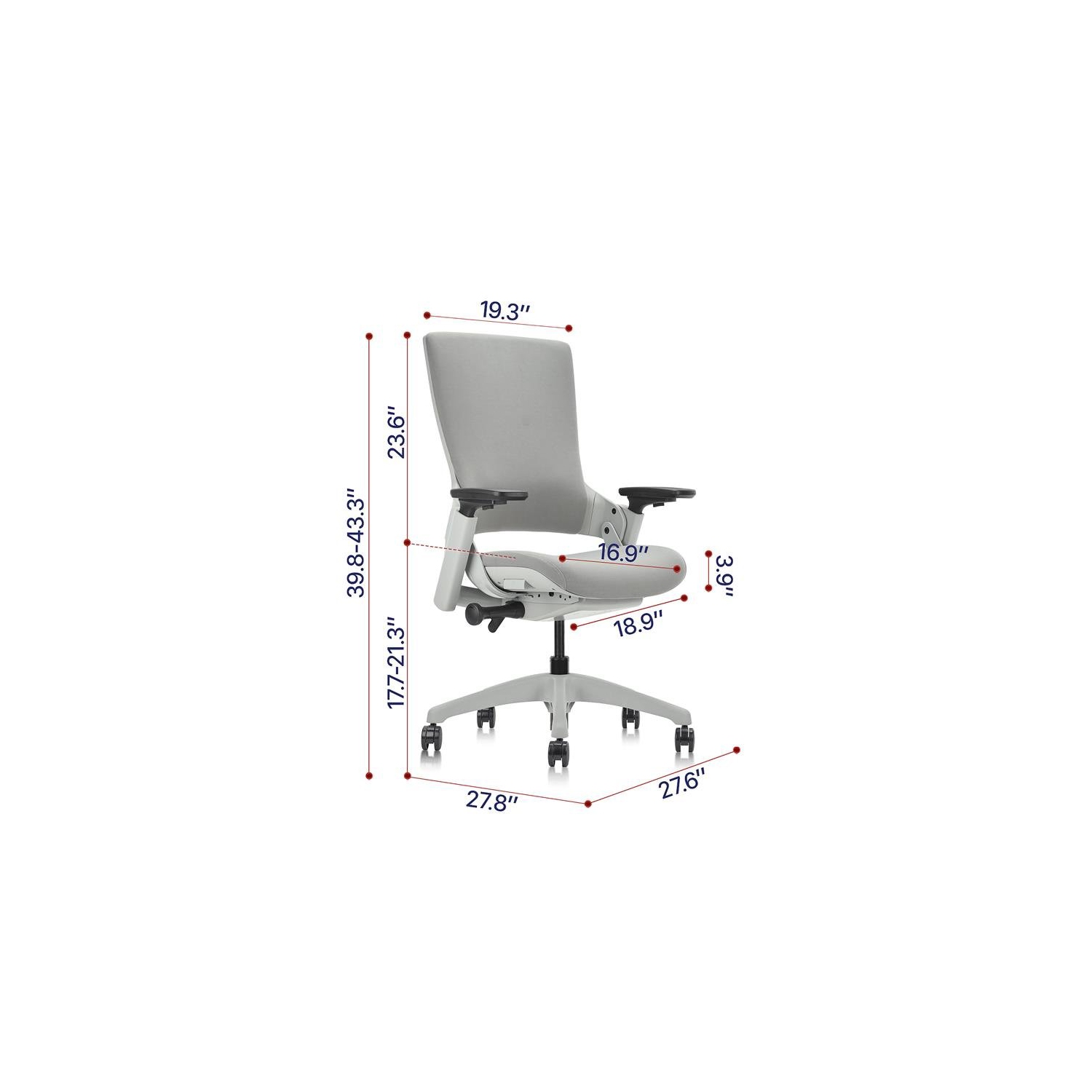 Furniture of America Nauta Mesh and Metal Adjustable Office Chair in Gray