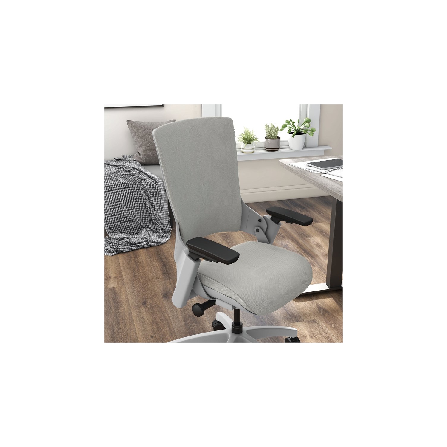 Furniture of America Nauta Mesh and Metal Adjustable Office Chair in Gray