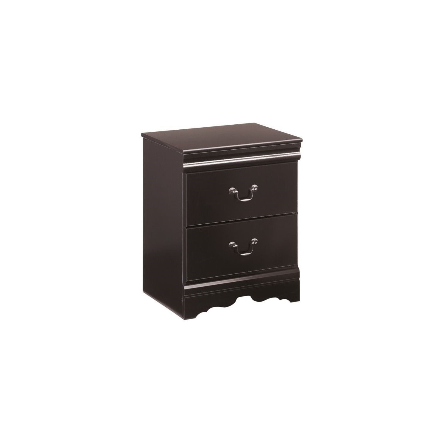 Bowery Hill 2 Drawer Wood Nightstand in Black