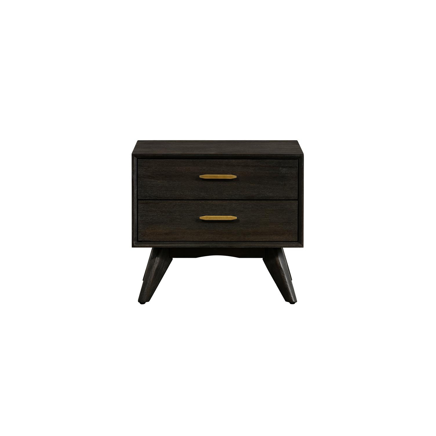 Baly Acacia Mid-Century 2 Drawer Night stand