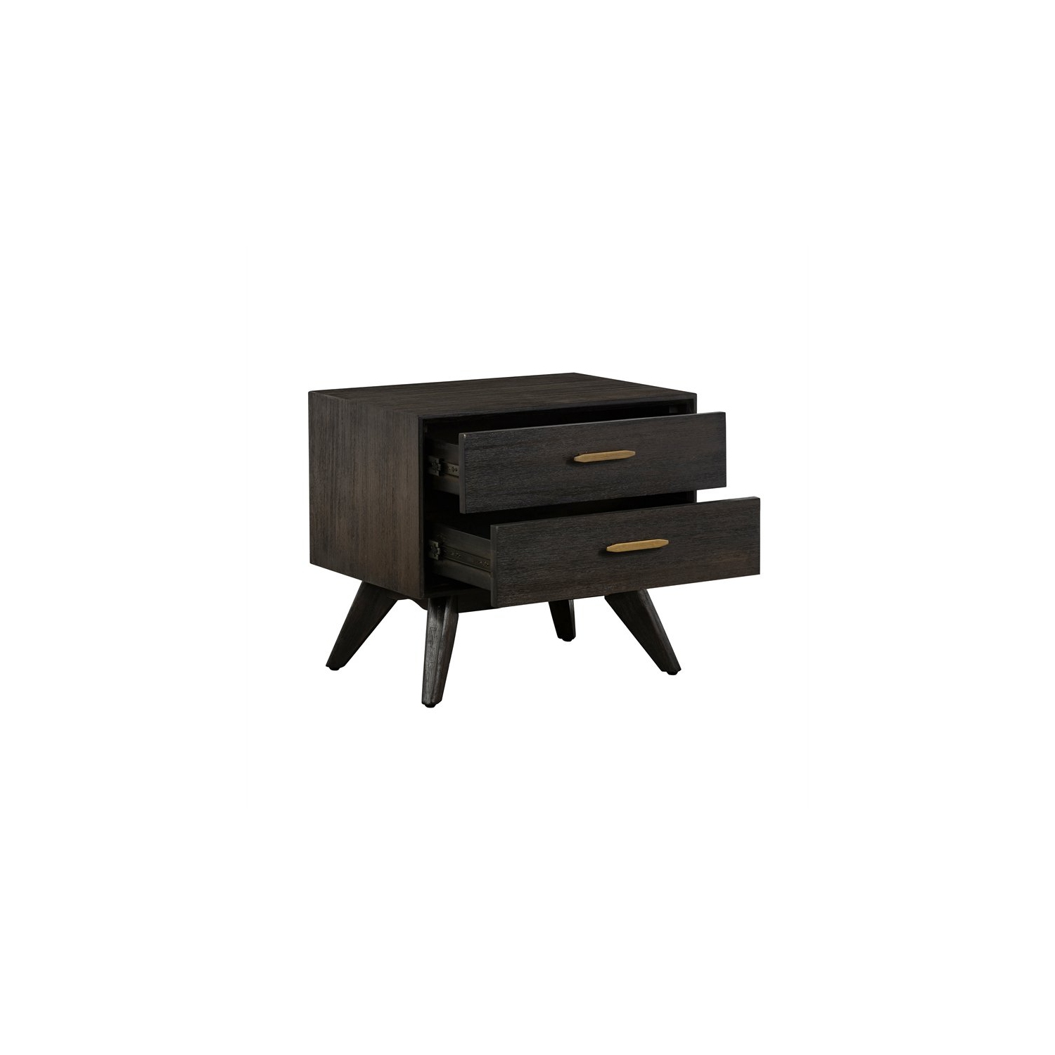 Baly Acacia Mid-Century 2 Drawer Night stand