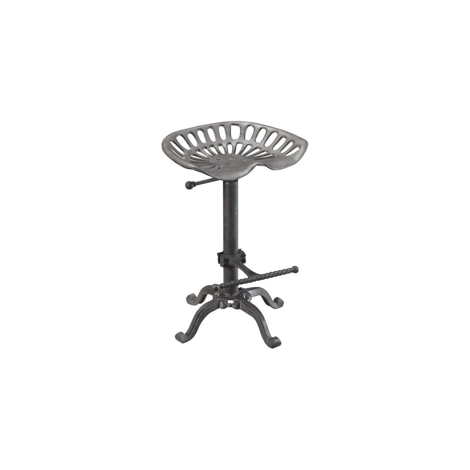 Bowery Hill 22.5" Traditional Metal Stool in Industrial Brown