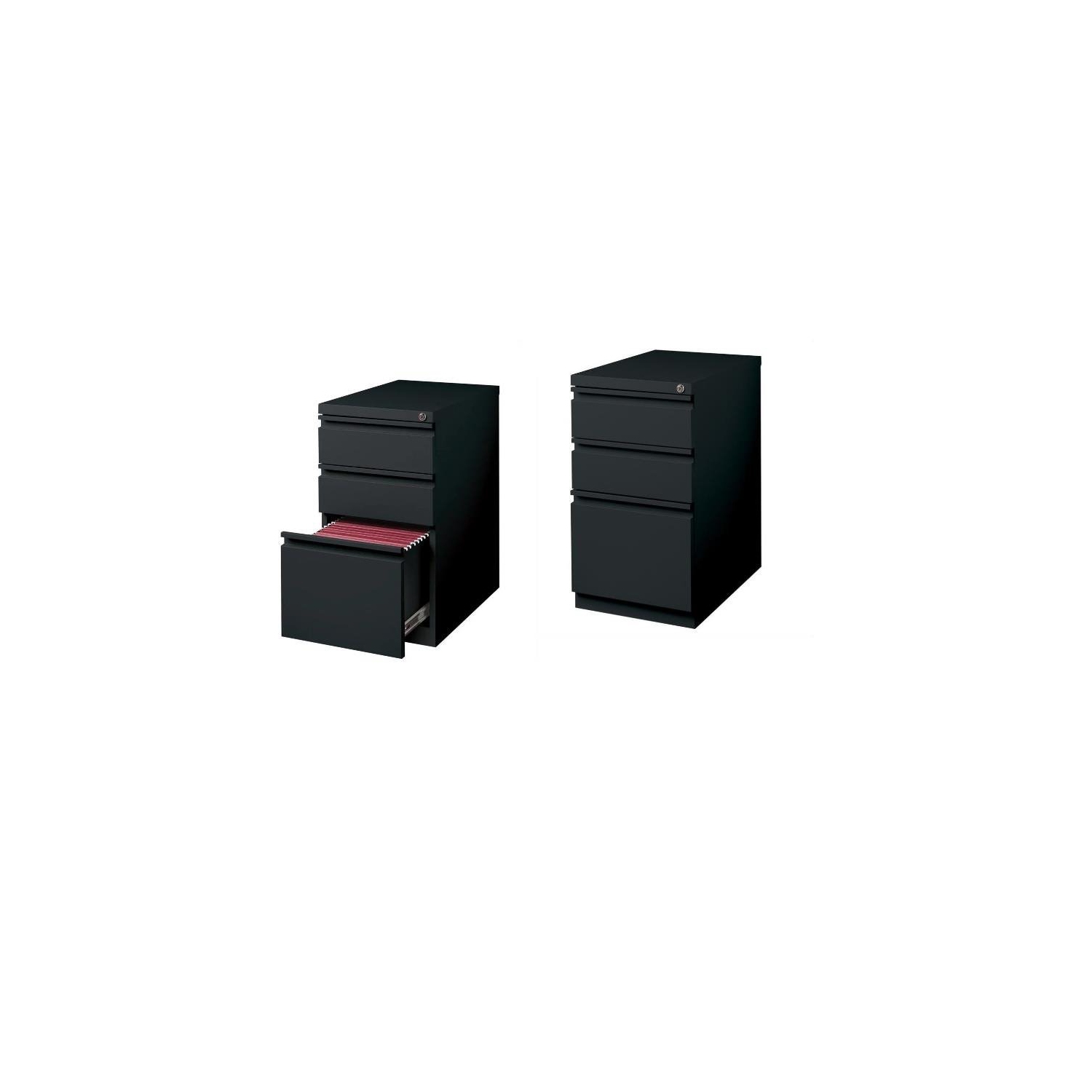 Set of 2 Value Pack 3 Drawer Mobile File Cabinet File in Black