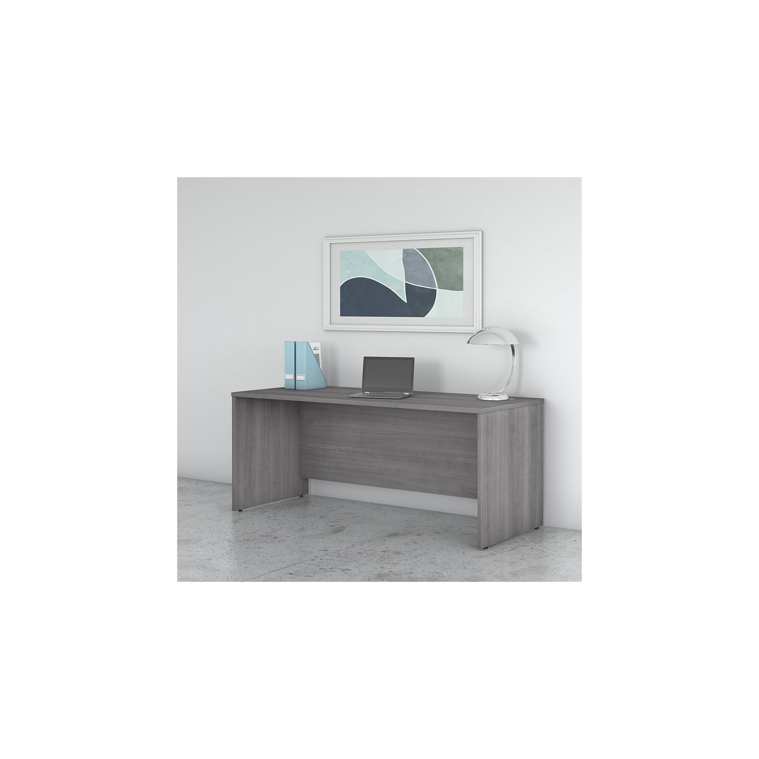 Studio C 72W x 30D Office Desk in Platinum Gray - Engineered Wood