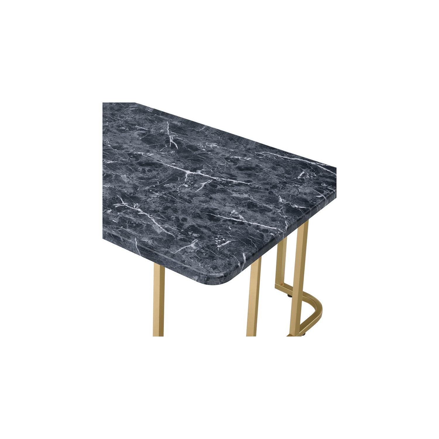 Furniture of America Clotten Metal 2-Piece Coffee Table Set in Gold and Black