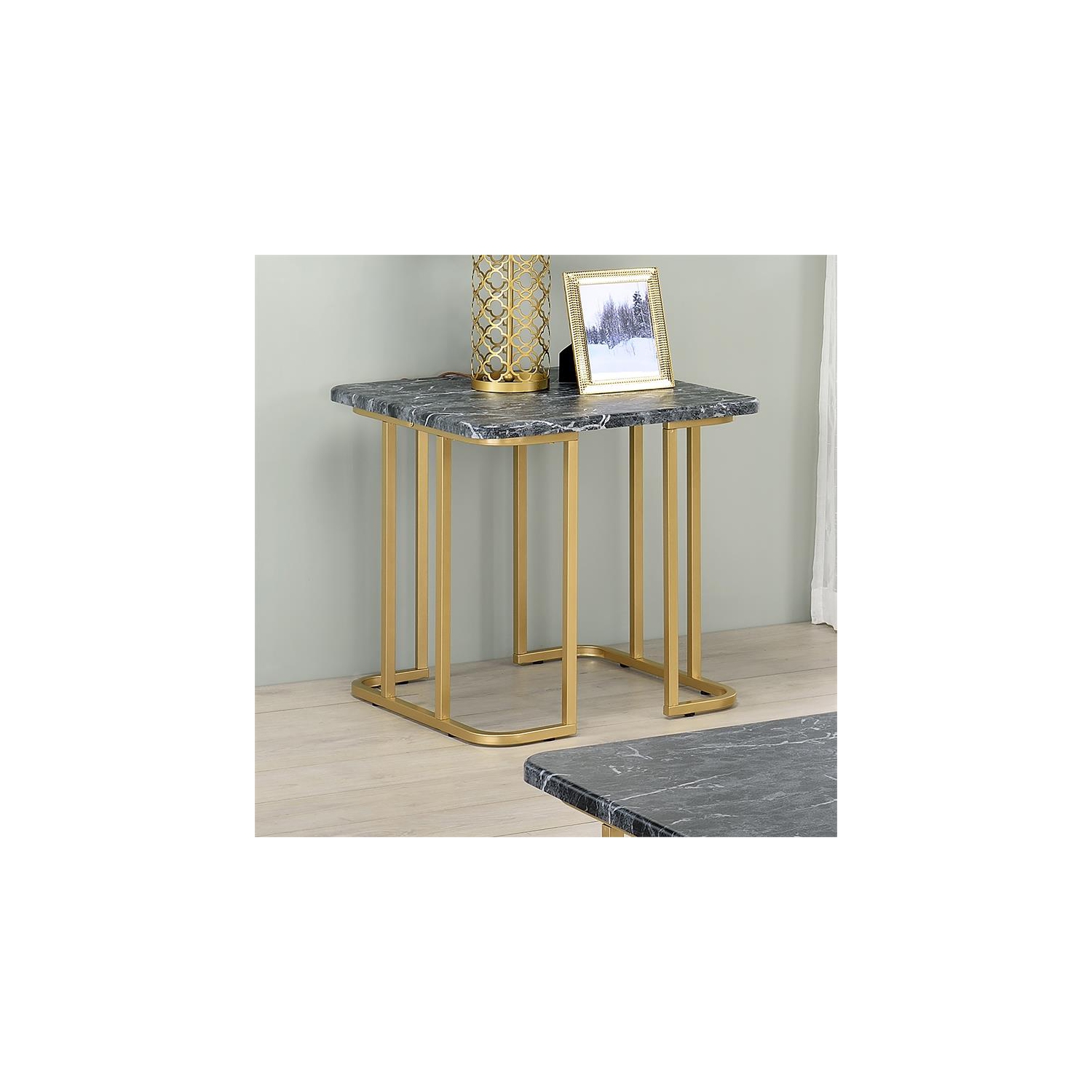 Ensemble de 3 tables basses en métal de la collection Furniture of America Clotten, noir