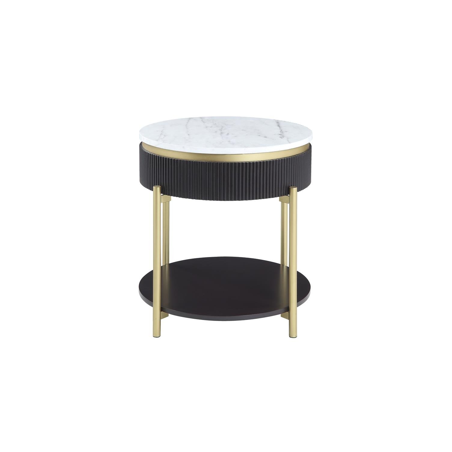 Furniture of America Timi Contemporary Wood 1-Drawer End Table in Dark Walnut