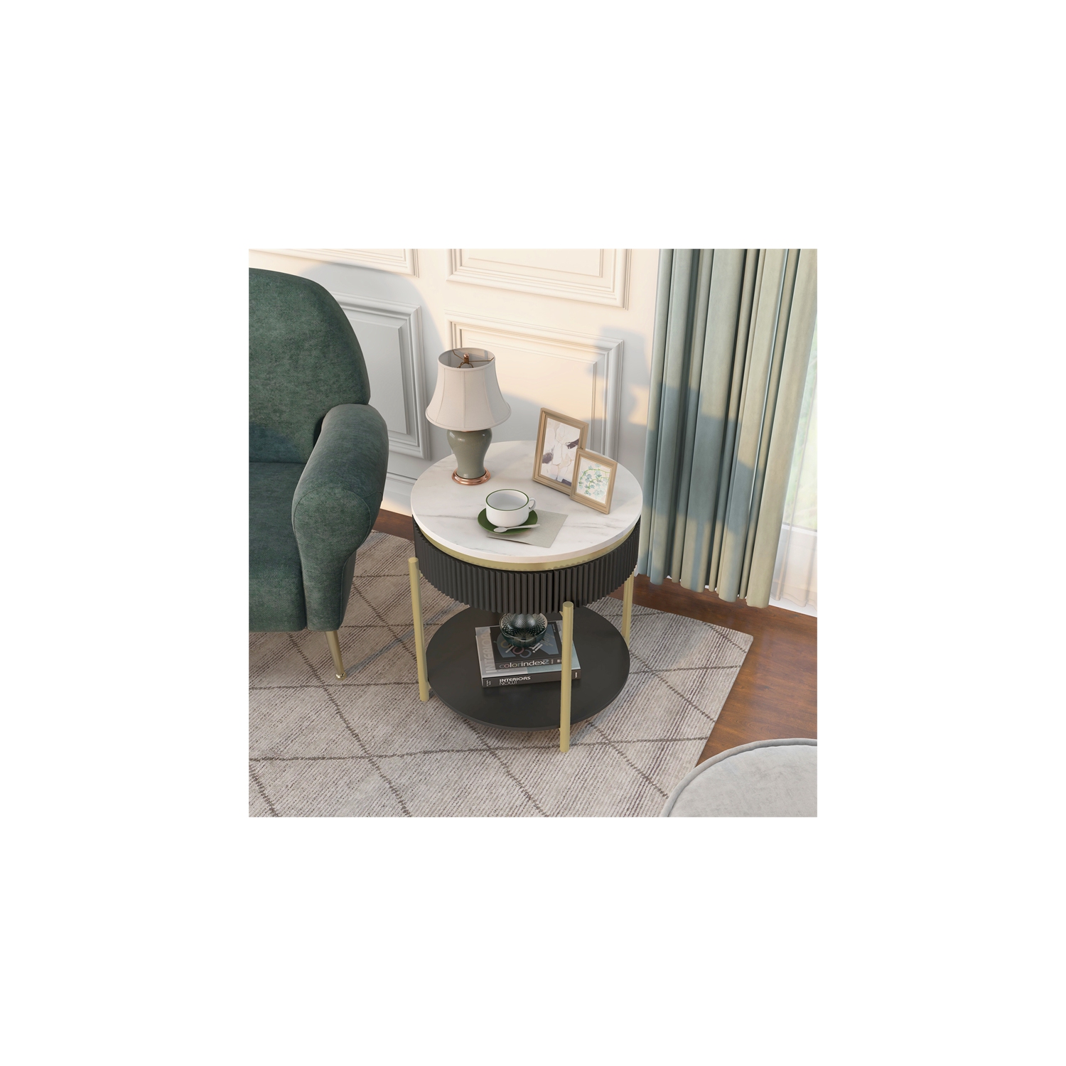 Furniture of America Timi Contemporary Wood 1-Drawer End Table in Dark Walnut