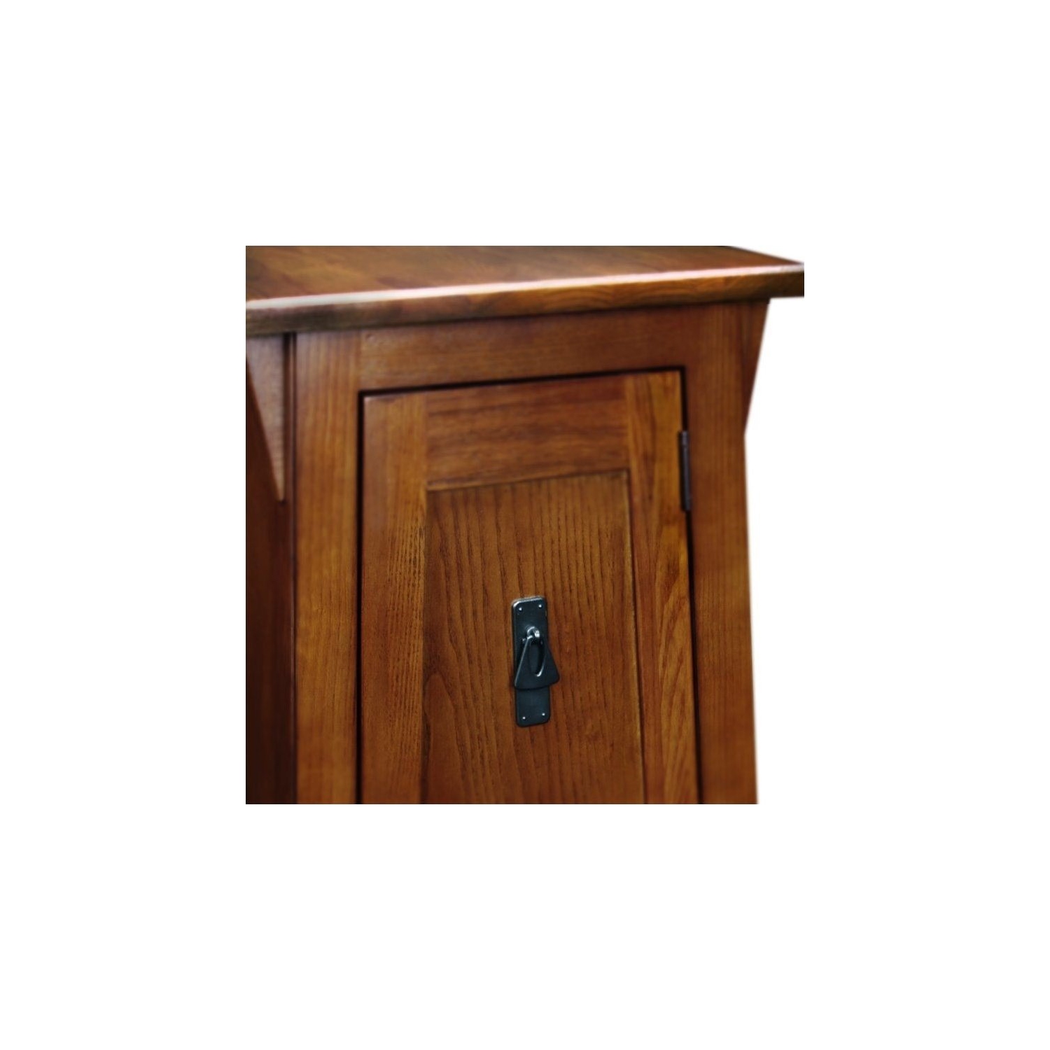 Bowery Hill Mission Wood Cabinet End Table in Russet Brown