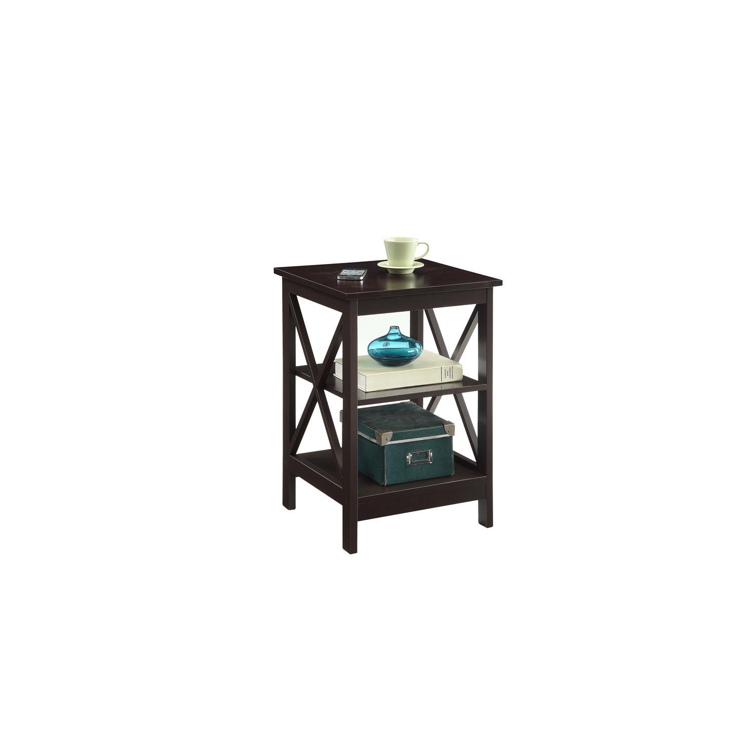Convenience Concepts Oxford End Table in Espresso Wood Finish