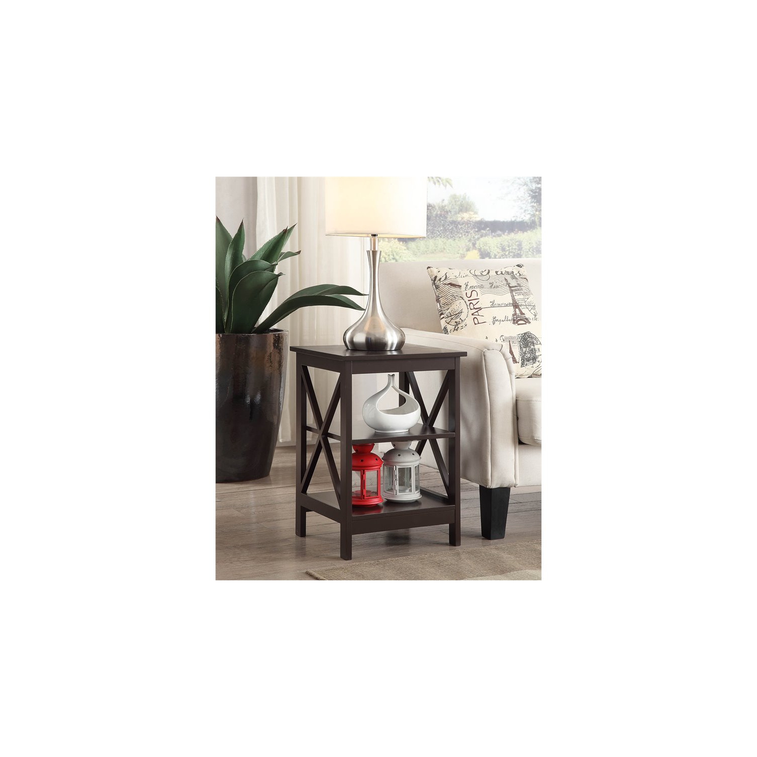 Convenience Concepts Oxford End Table in Espresso Wood Finish