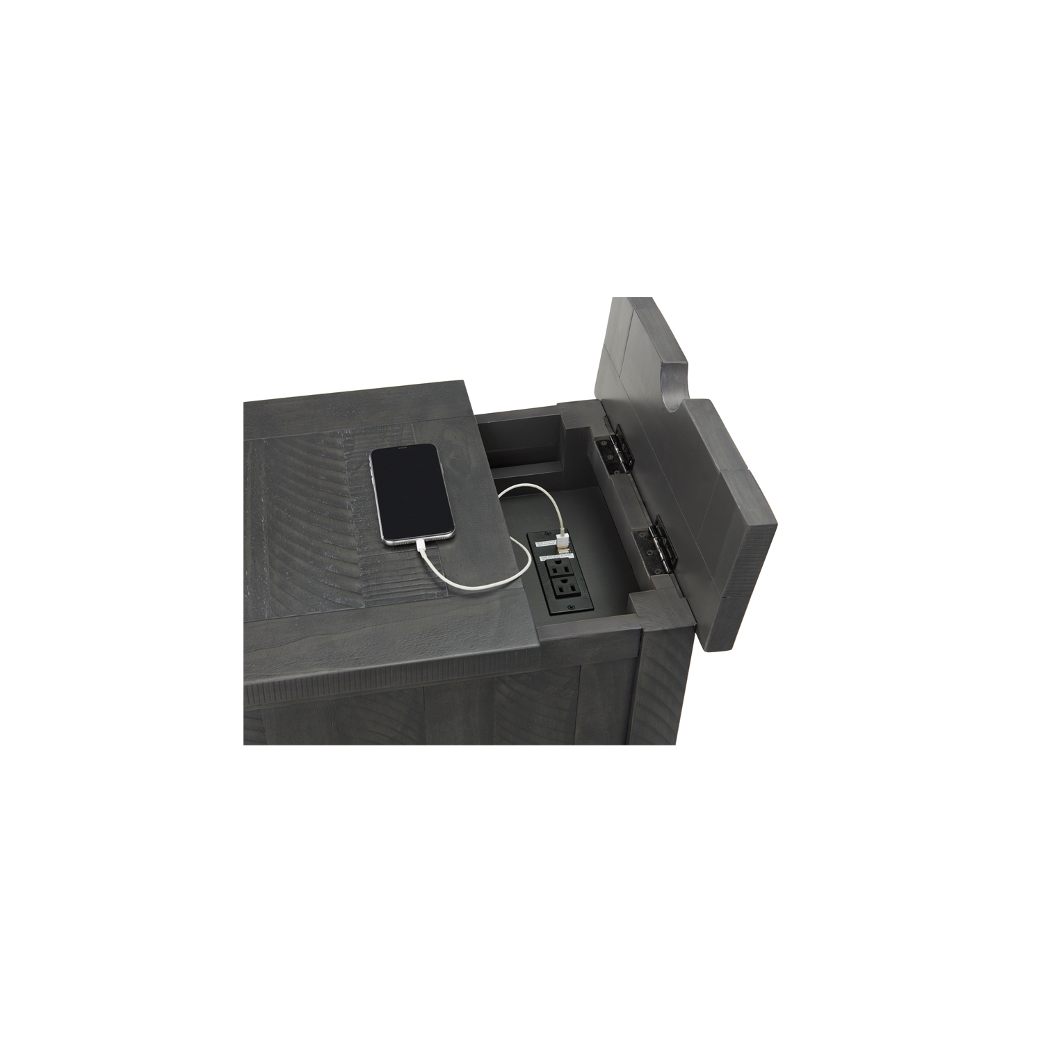 Martin Svensson Home Rustic Chairside Table with Power Gray