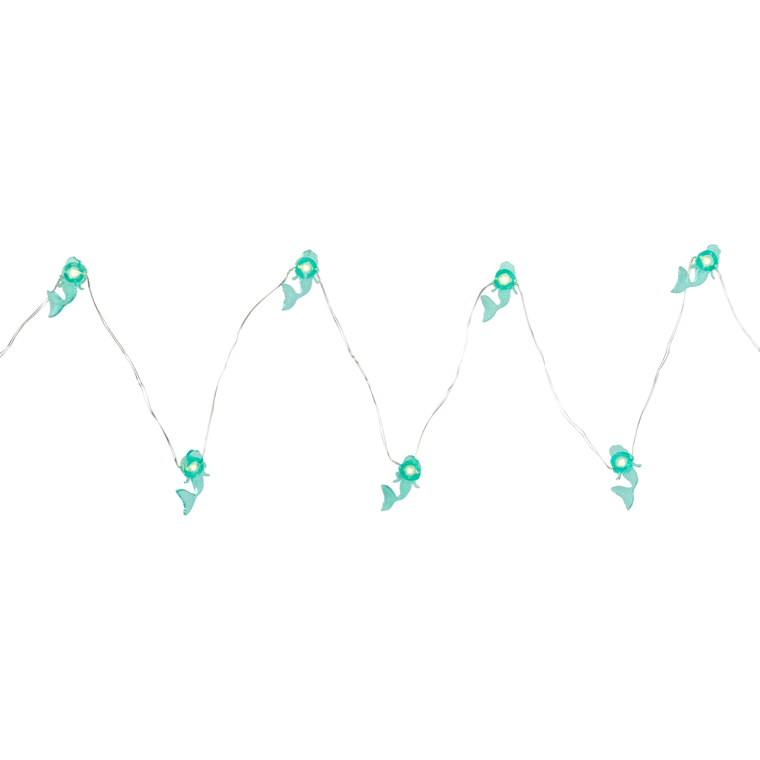 10-Count LED Teal Mermaid Fairy Lights - Warm White