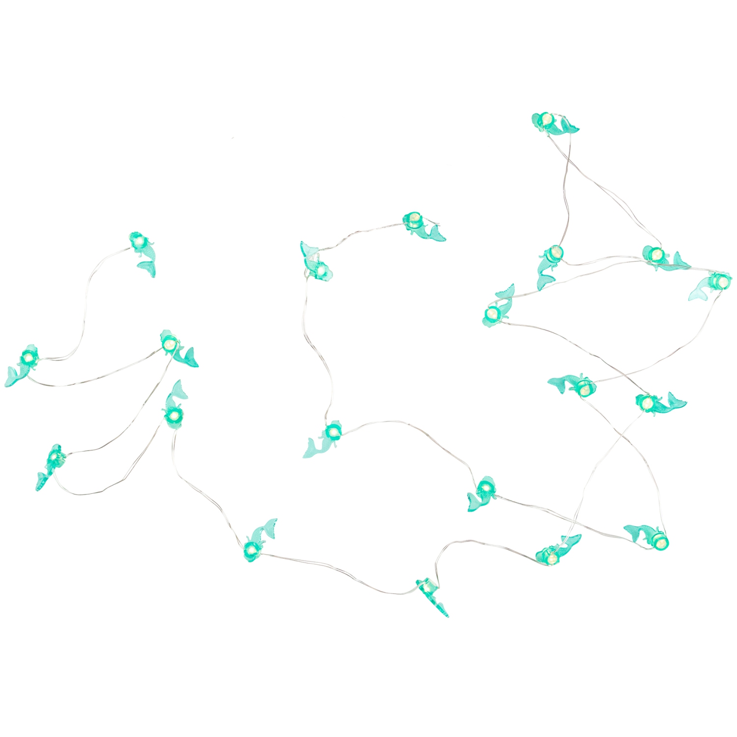 10-Count LED Teal Mermaid Fairy Lights - Warm White