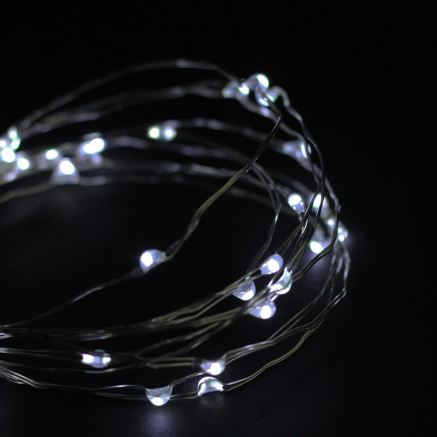 100 Pure White LED Micro Fairy Lights - 16.25 ft Copper Wire