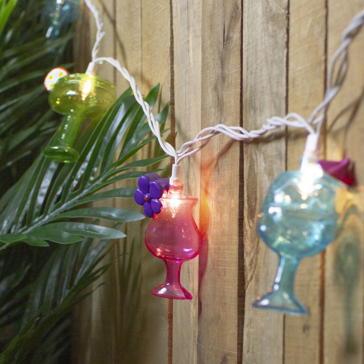 Ensemble de 10 lampes de terrasse pour cocktails d'été – fil blanc de 7.5 pi