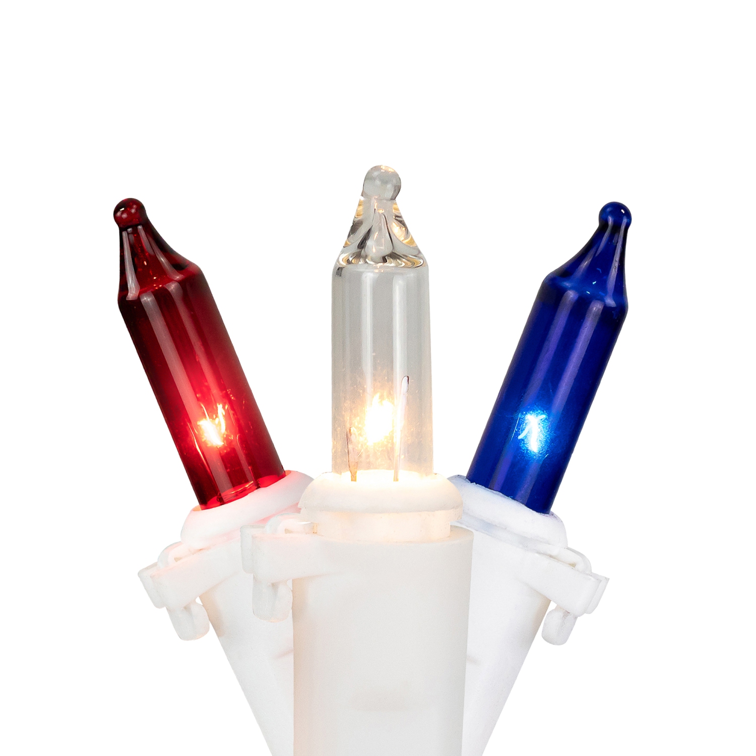 105 mini-glaçons lumineux rouges et bleus, 4 juillet – fil blanc de 6.5 pi