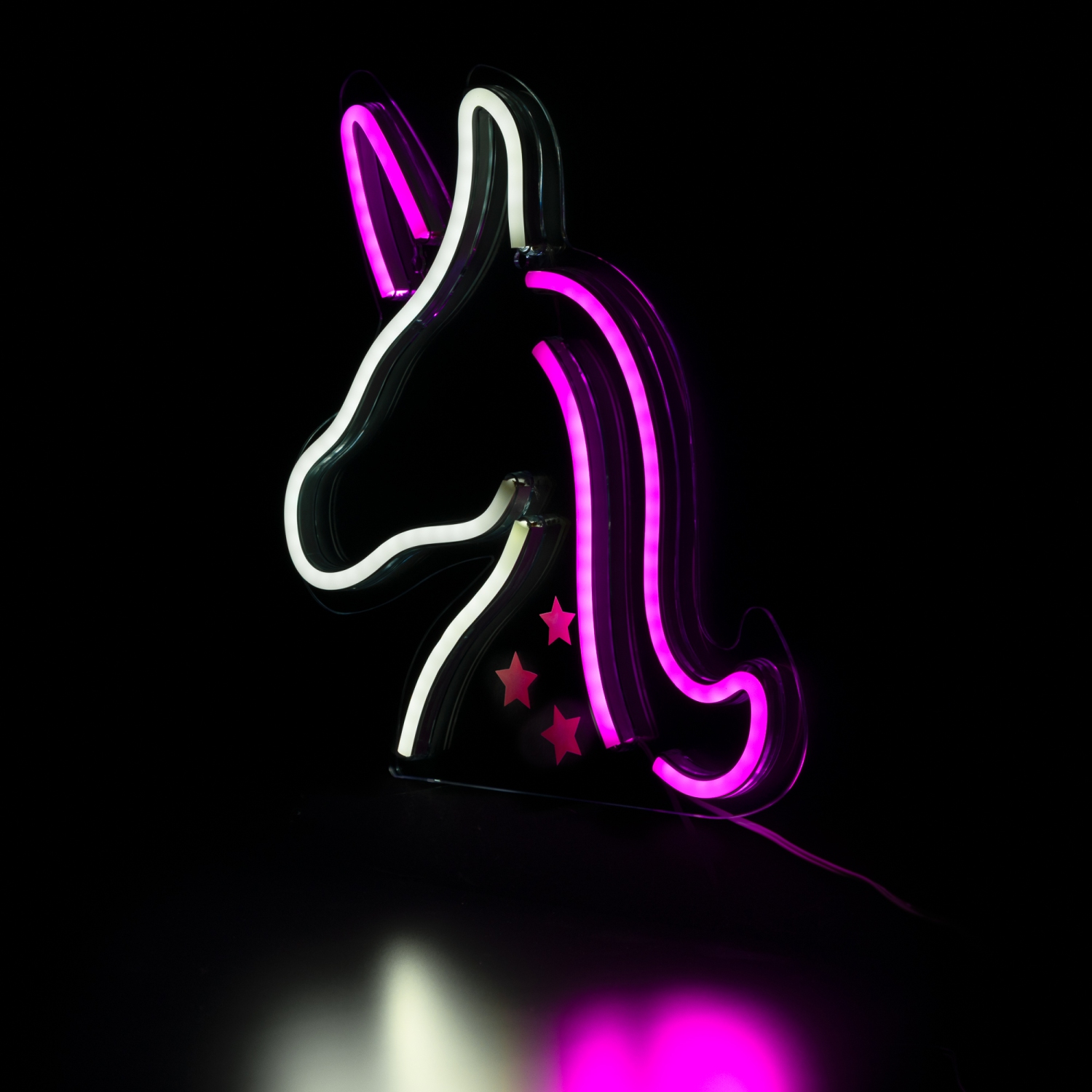 13" White and Pink LED Neon Style Unicorn Wall Sign