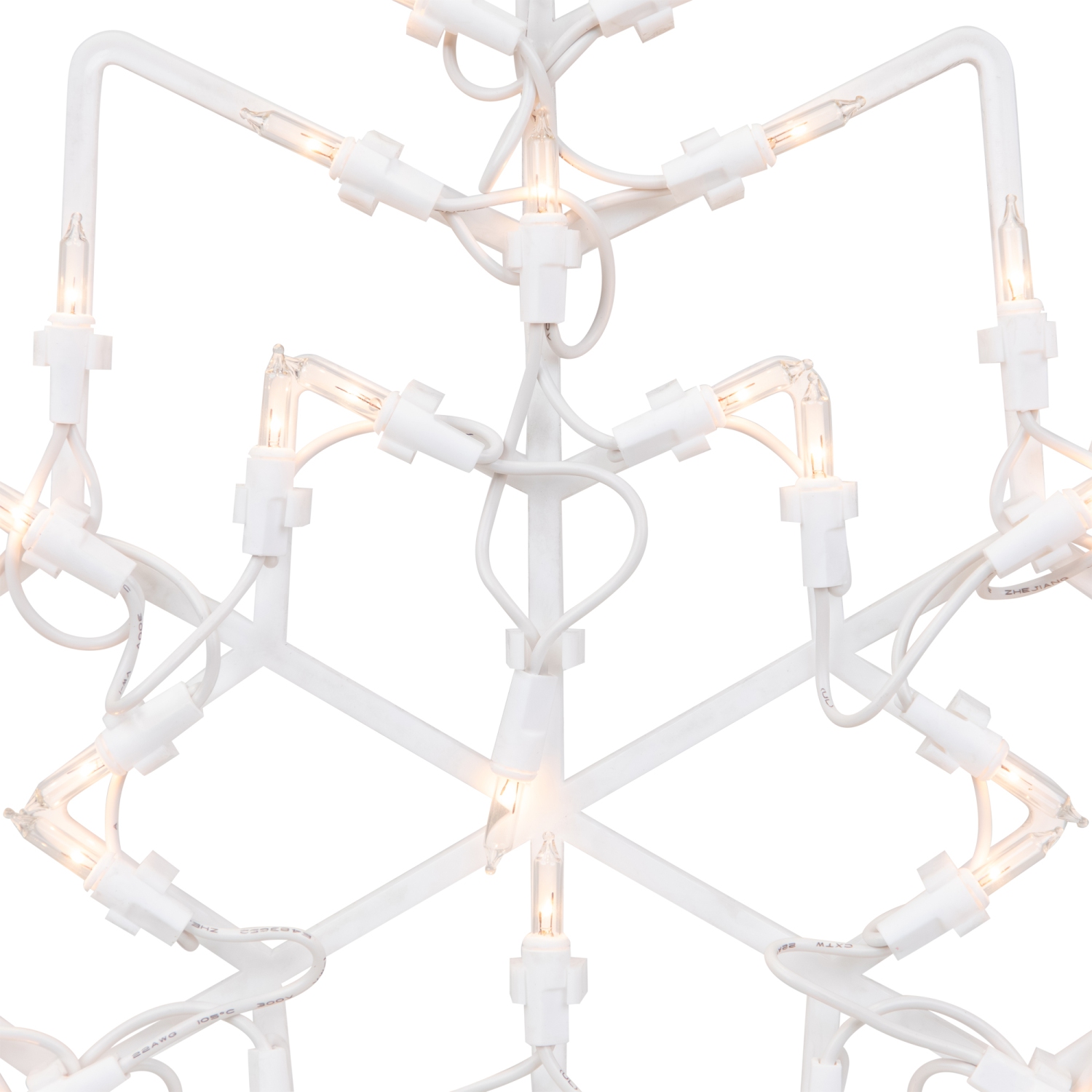 Décoration de fenêtre en forme de flocon de neige lumineux blanc de 16 po