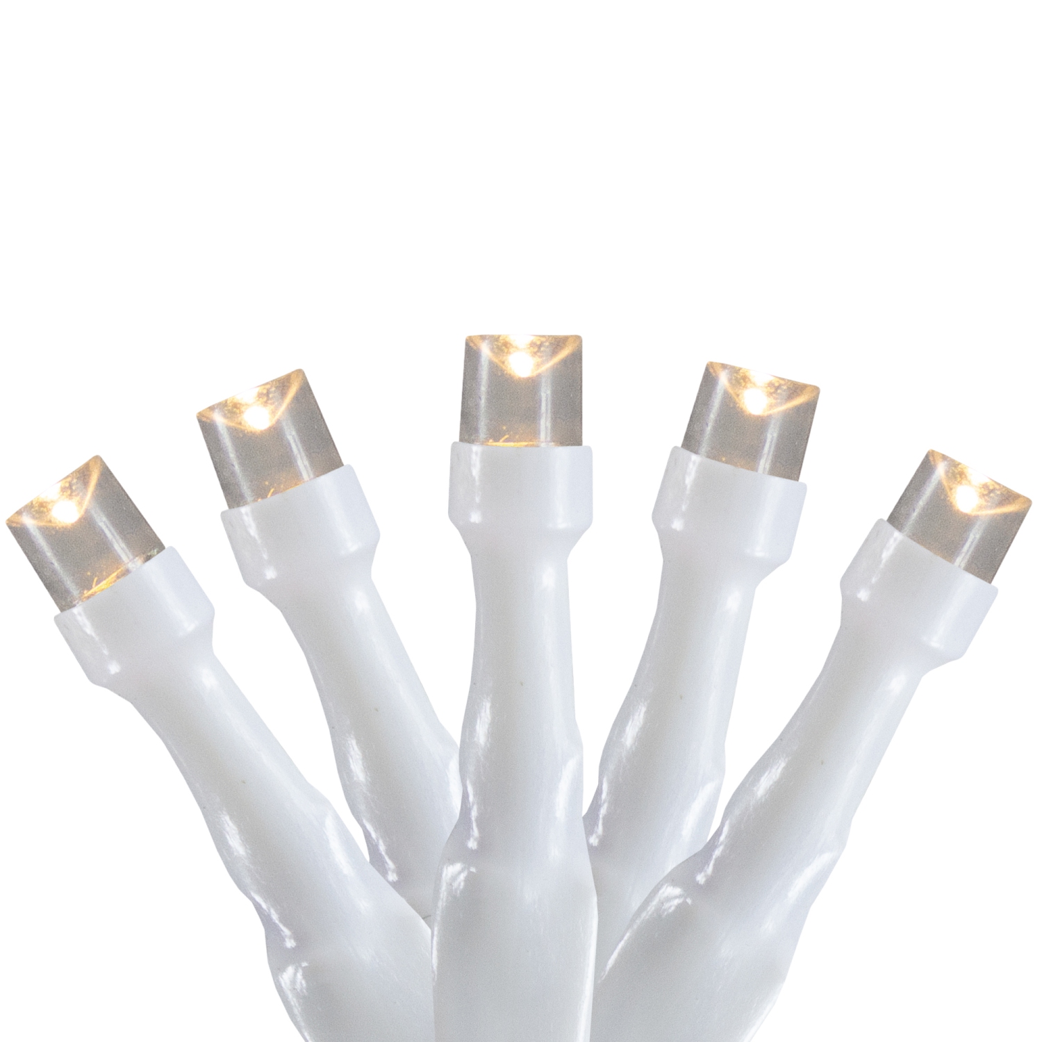 10 B/O Warm White LED Wide Angle Christmas Lights - 3 ft White Wire