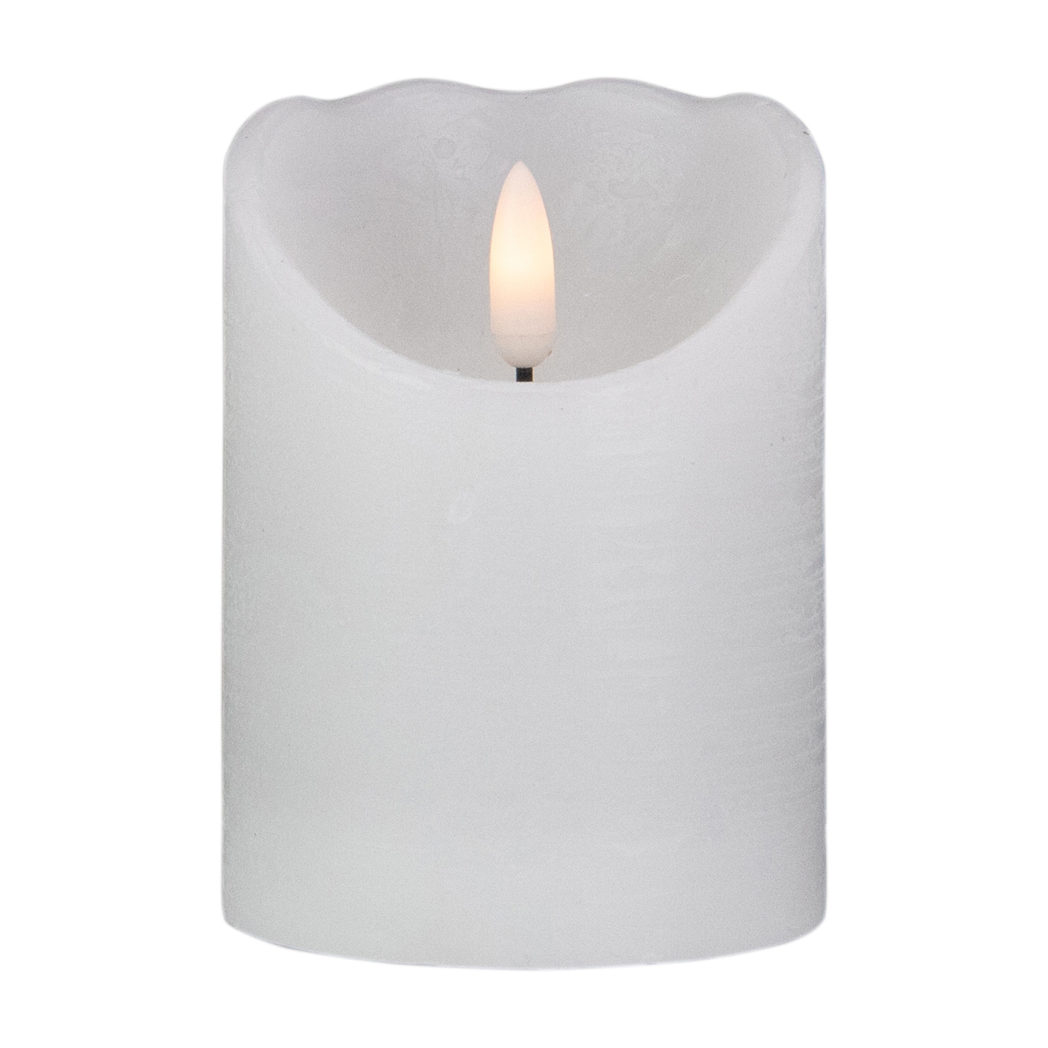 4" LED White Flameless Battery Operated Wax Candle