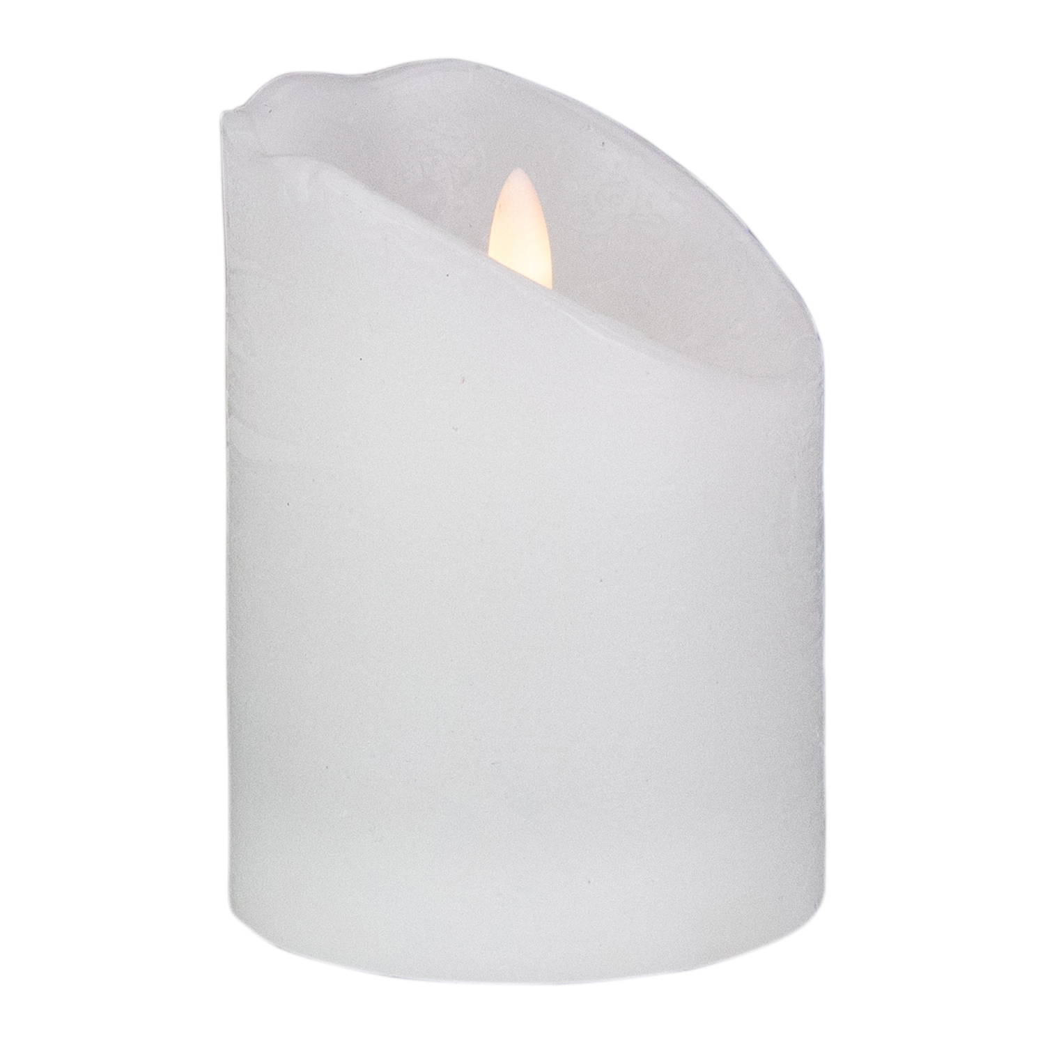 4" LED White Flameless Battery Operated Wax Candle