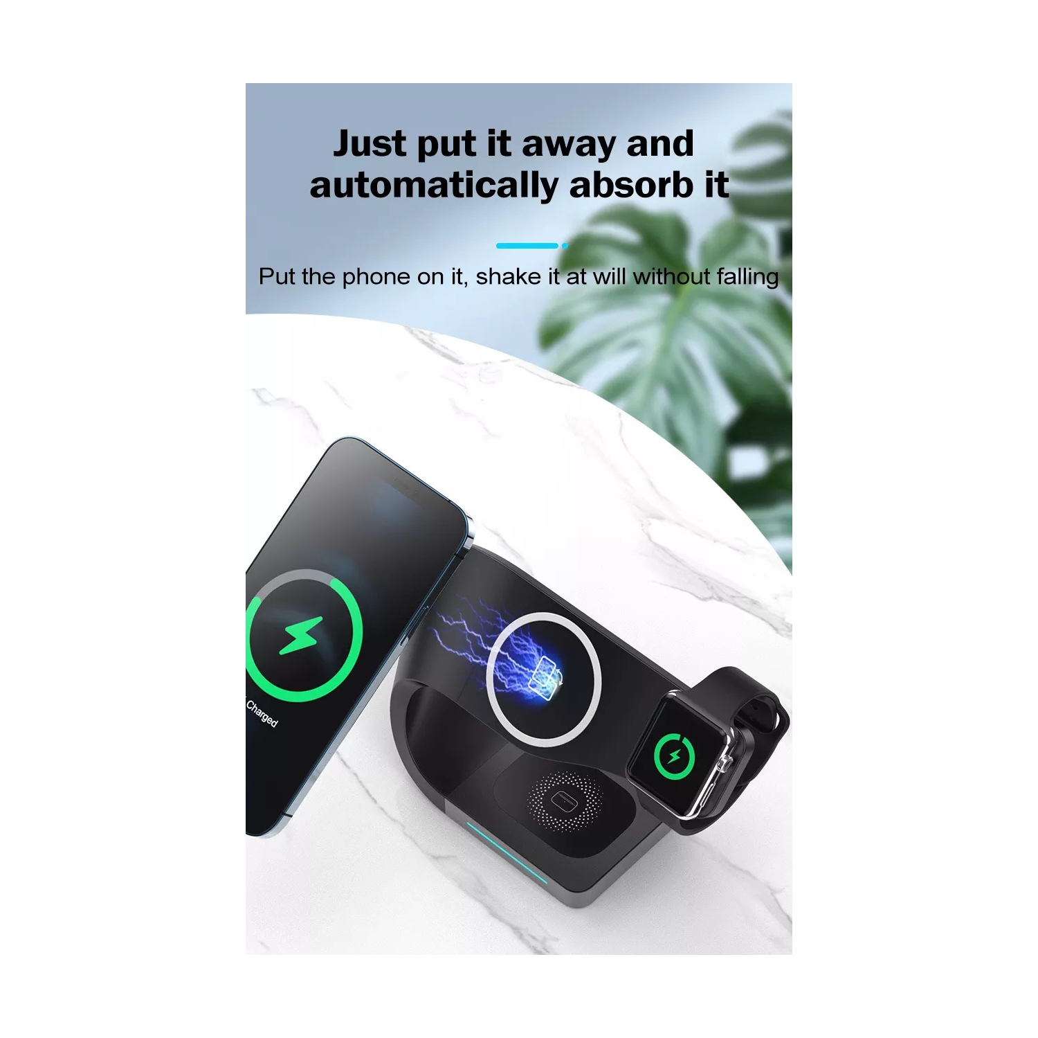 Navor 4-in-1 15W Fast Charging Dock Station | Magnetic Wireless Charger for iPhone 17/16/15/14/13/12/11/X/8, Apple Watch SE/1-11, AirPods 1/2/3/Pro &