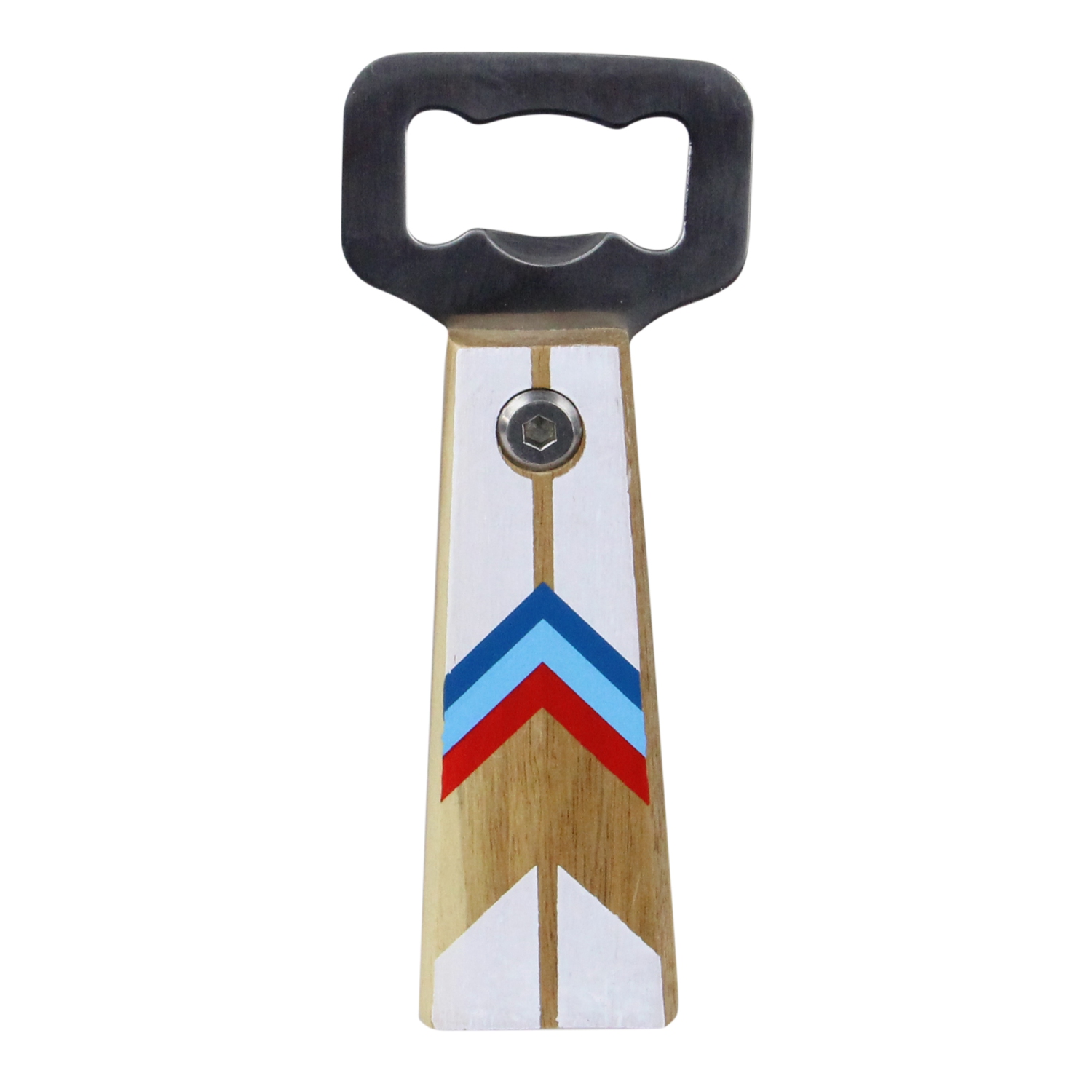 Ouvre-bouteille de 6 po en argent avec poignée légère en bois d’acacia