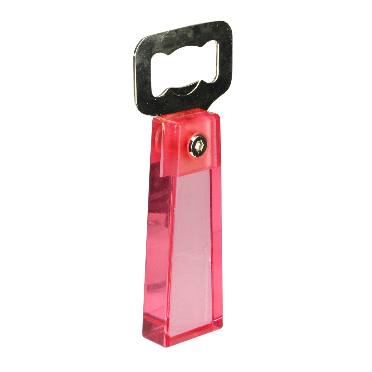 6" Golden Bottle Opener with Pink Handle