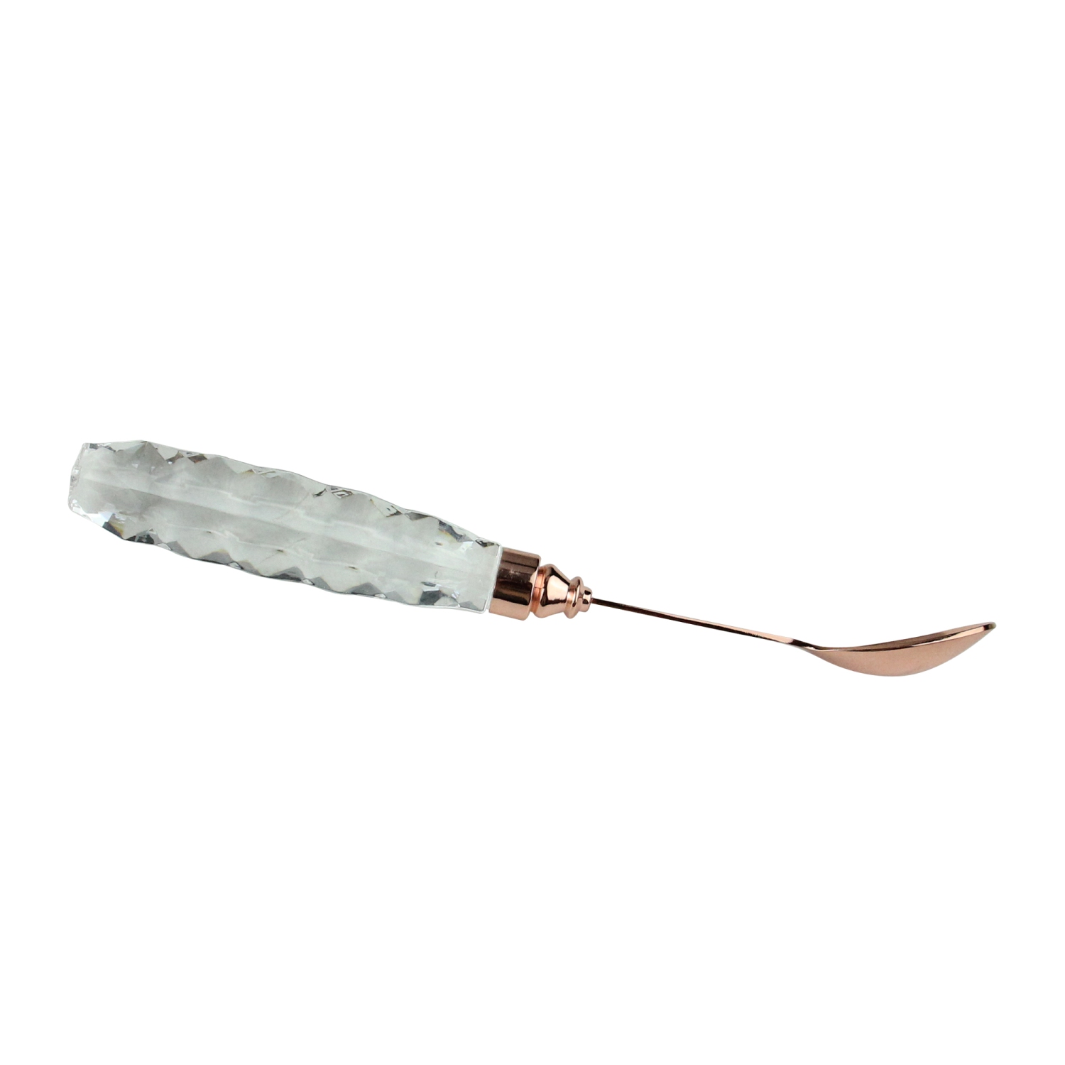 9.5" Clear and Rose Gold Stainless Steel Mixing Cocktail Bar Spoon