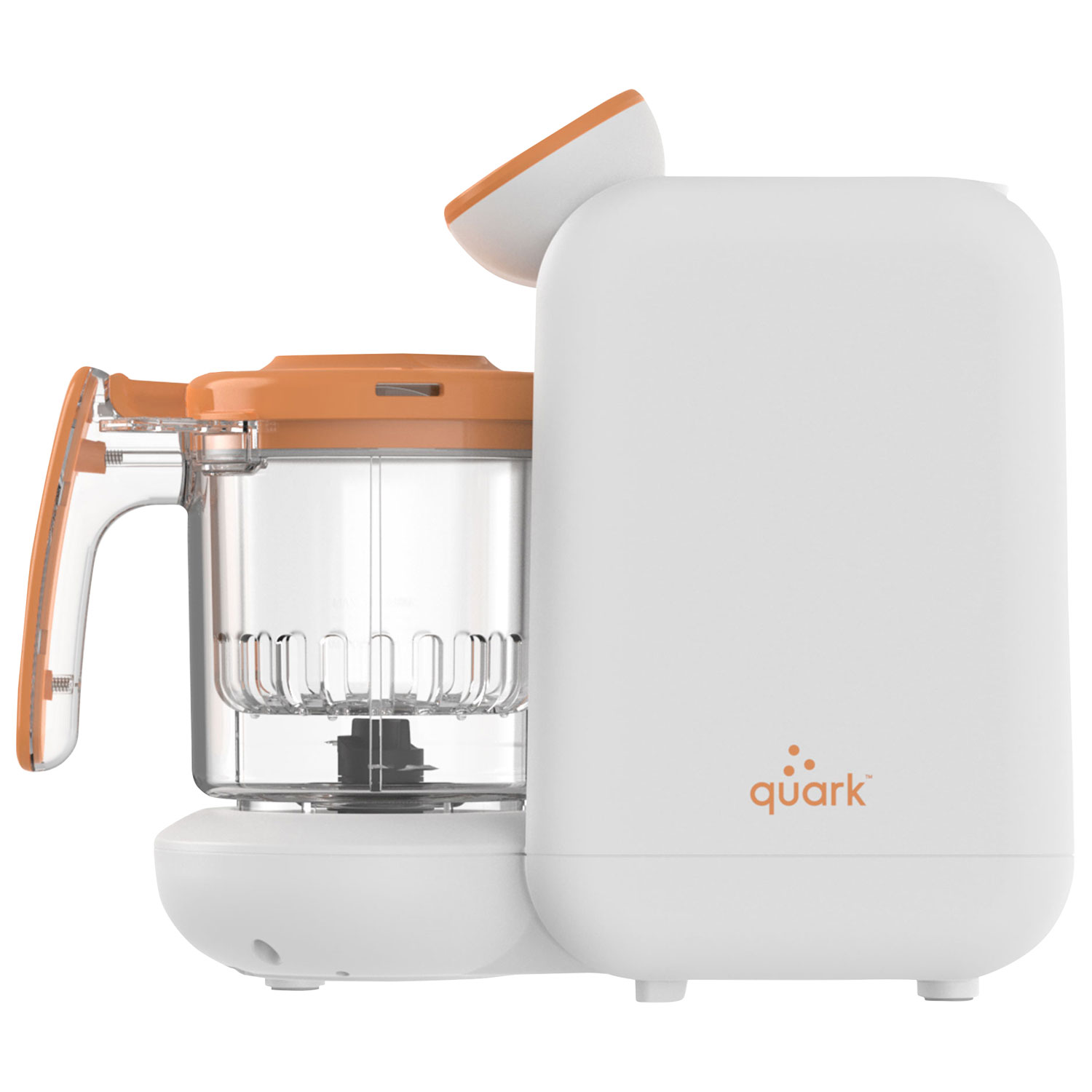 Robot, chauffe-biberon et stérilisateur 5-en-1 Quark Quook - Blanc/Orange