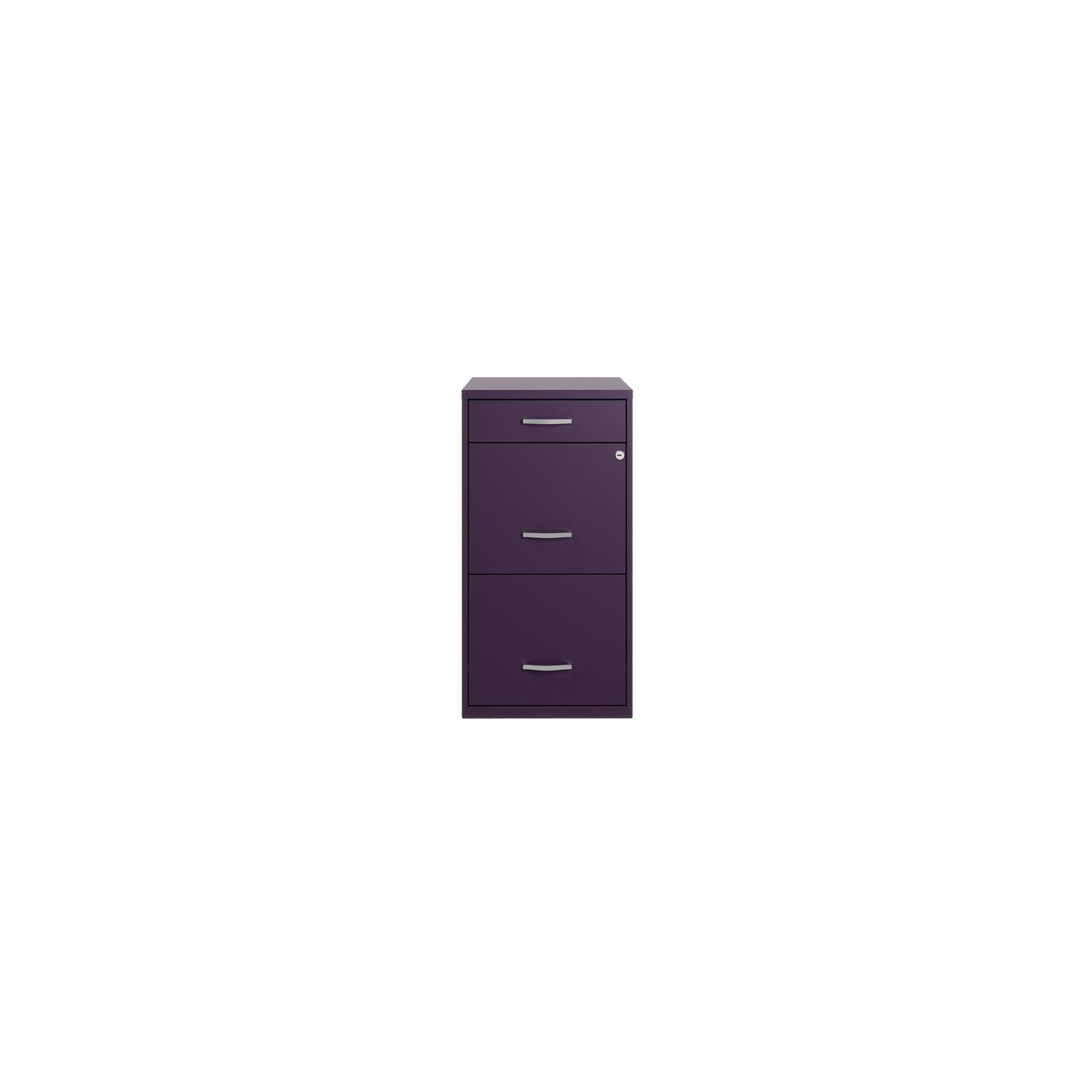Space Solutions 18"D 3 Drawer Metal Organizer File Cabinet Midnight Purple