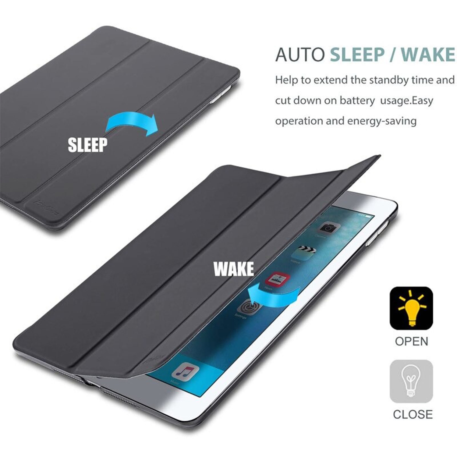 iPad Pro 11 1st Generation Case Folio Slim Magnetic Smart Cover Stand Case Ultra Slim Lightweight SupRShield Cover For iPad Pro 11