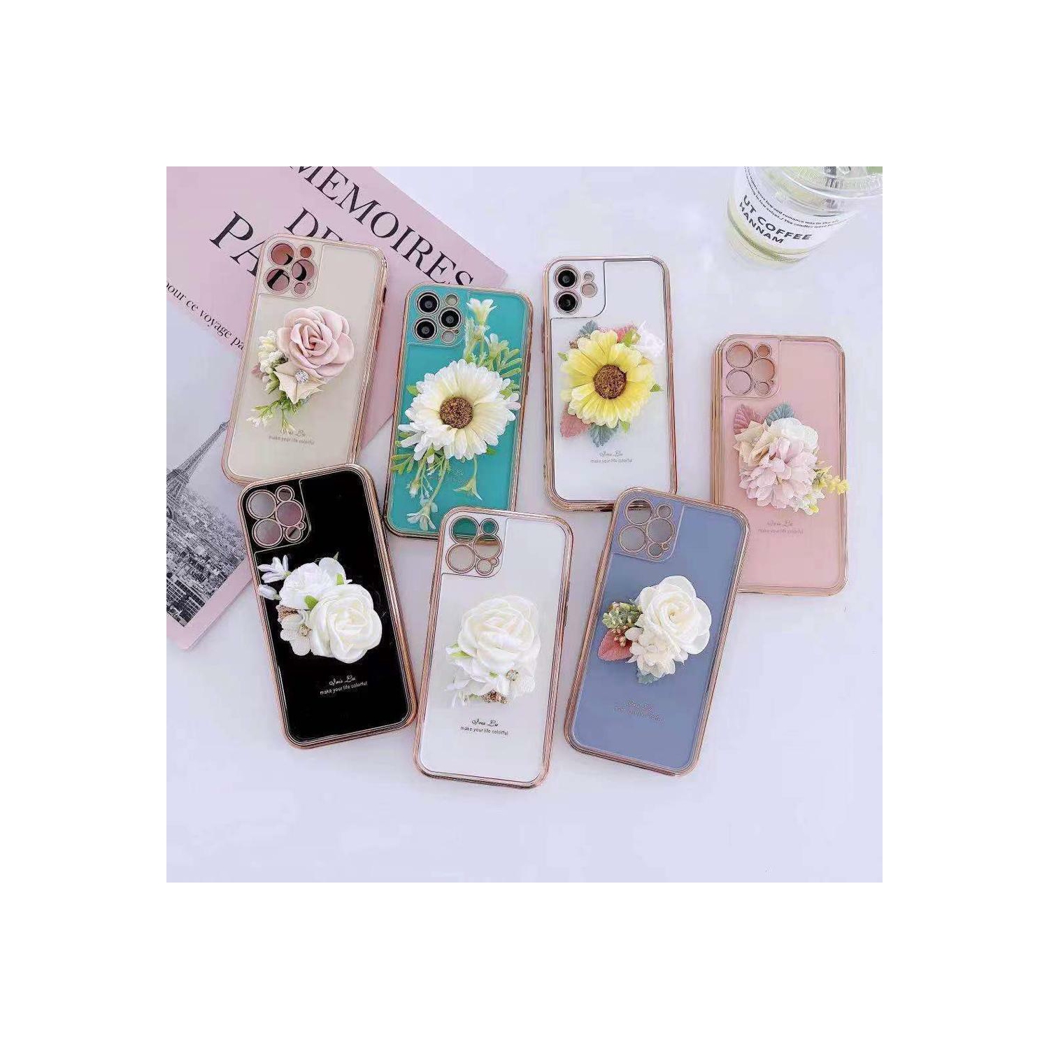 Apple iPhone 11 Purple Case Fashion Flower Smart Shockproof Heavy Duty Luxury Back Cover