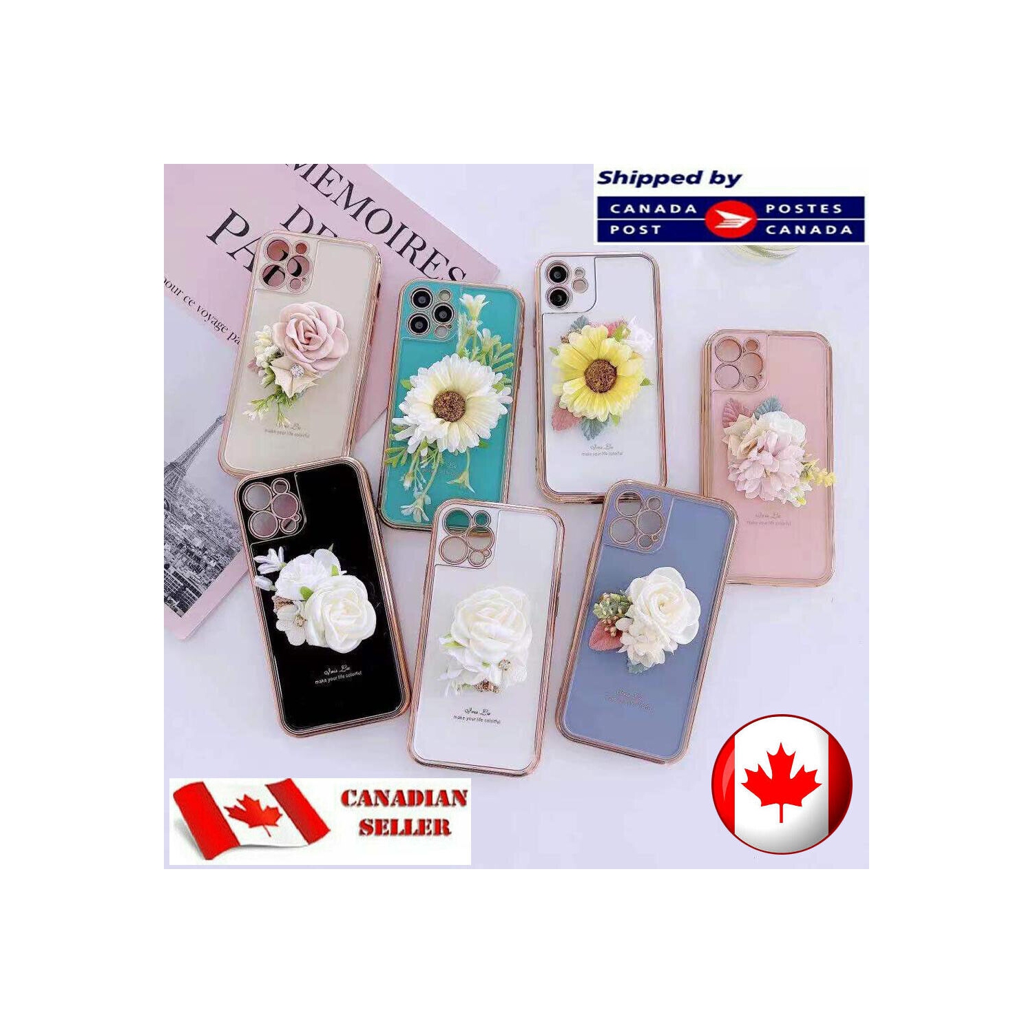 Apple iPhone 11 Purple Case Fashion Flower Smart Shockproof Heavy Duty Luxury Back Cover