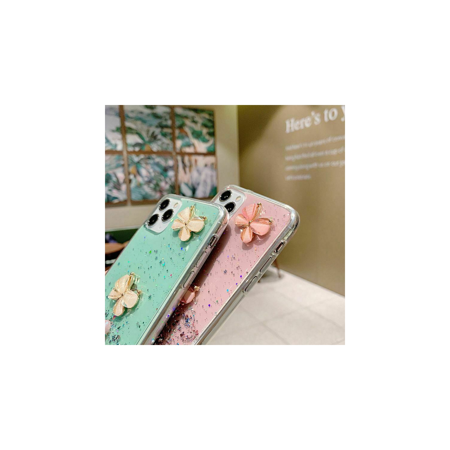 Apple iPhone 11 Pink Case Fashion Butterfly Smart Shockproof Heavy Duty Luxury Back Cover