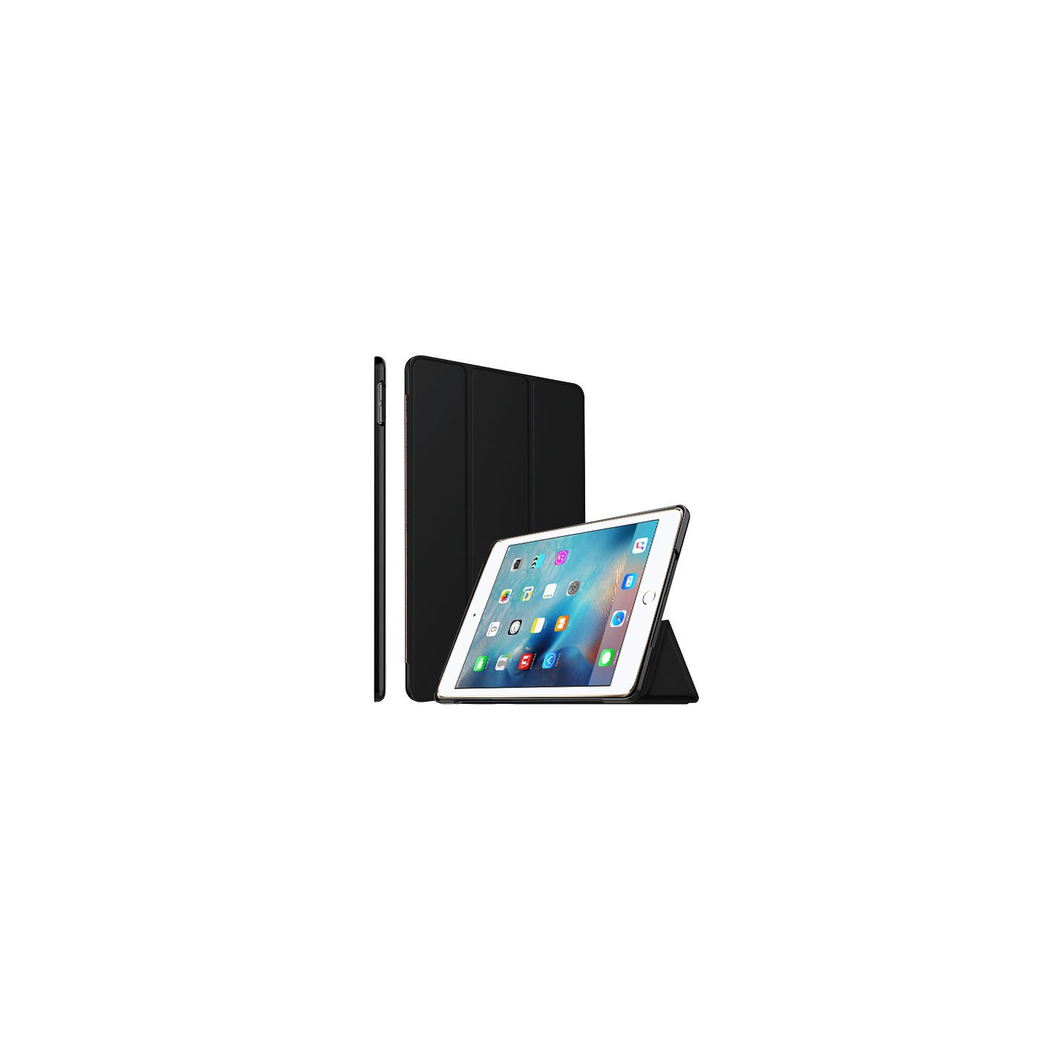 Étui folio Smart en cuir noir pour iPad Air 1 d’Apple avec support magnétique
